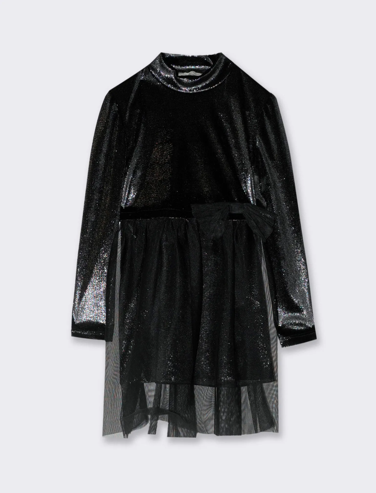 Piazza Italia Bambina | Abiti E Tute<Abito elegante da bambina in tessuto brillante - Nero