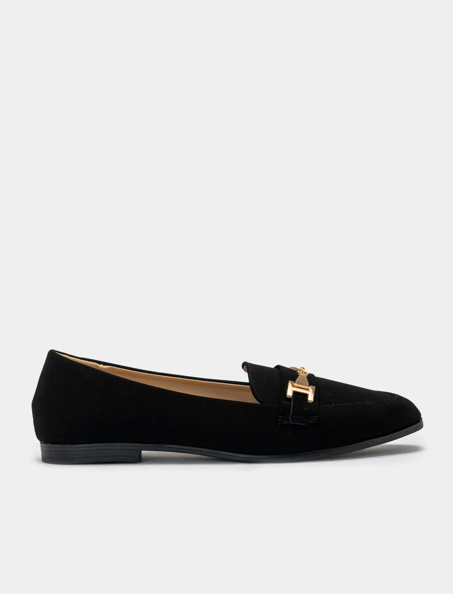 Donna Piazza Italia Donna | Ballerine<Ballerina in microfibra nera con morsetto dorato. -