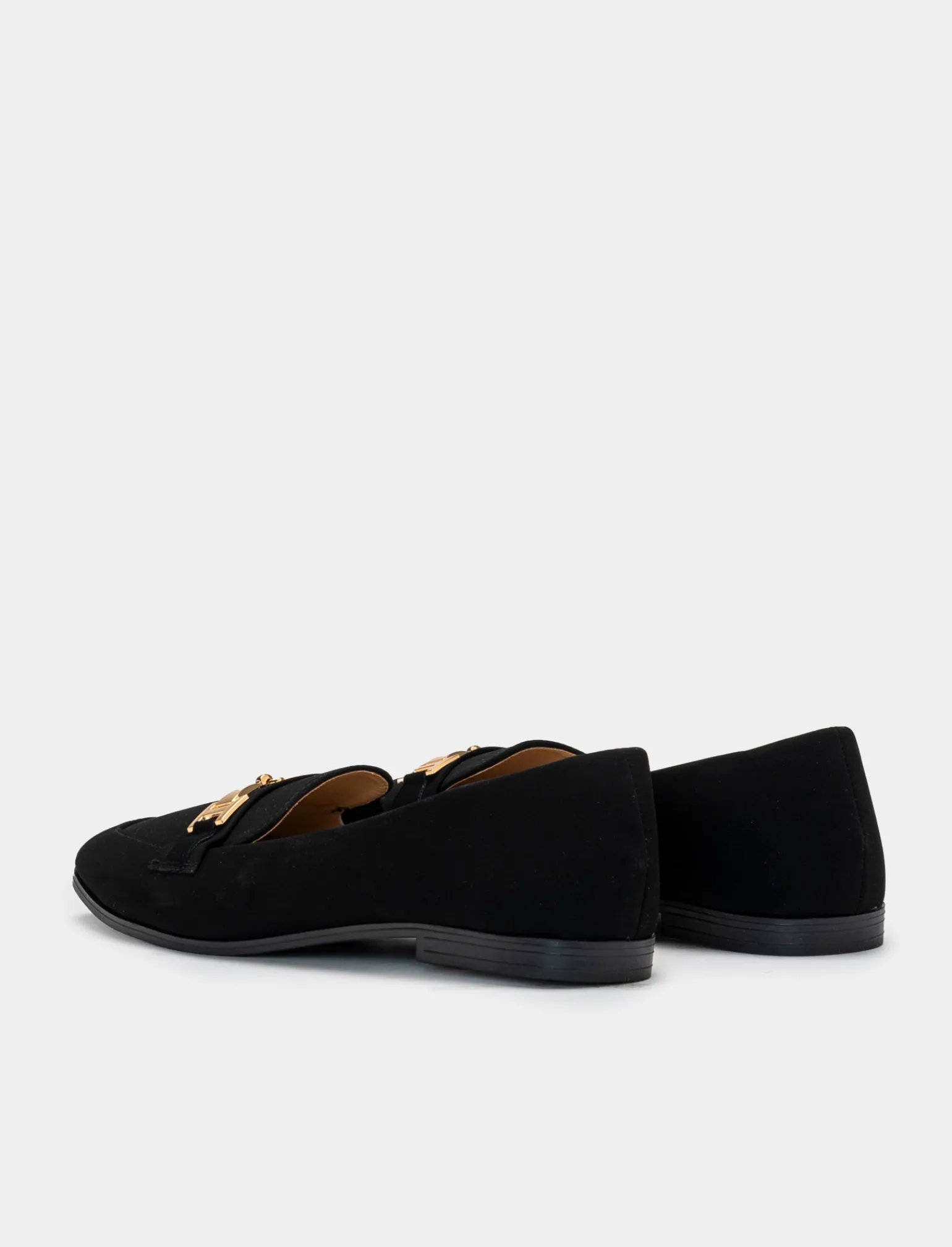 Donna Piazza Italia Donna | Ballerine<Ballerina in microfibra nera con morsetto dorato. -
