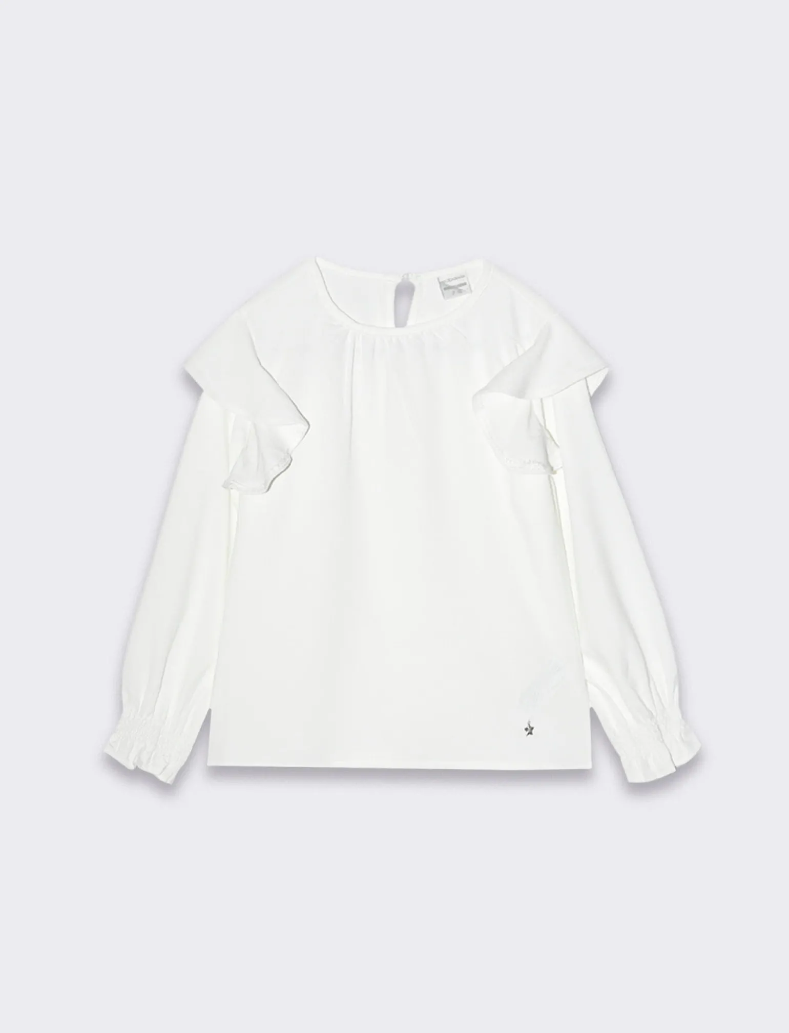 Piazza Italia Bambina | Camicie E Bluse<Blusa con rouches sul giro manica e polsino elastico - sporco