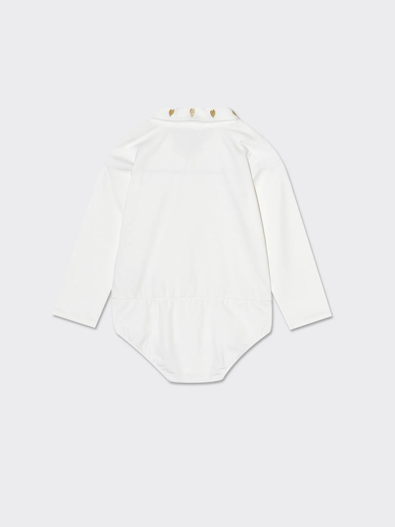 Piazza Italia Neonata<Body con ricami in lurex dorato - panna