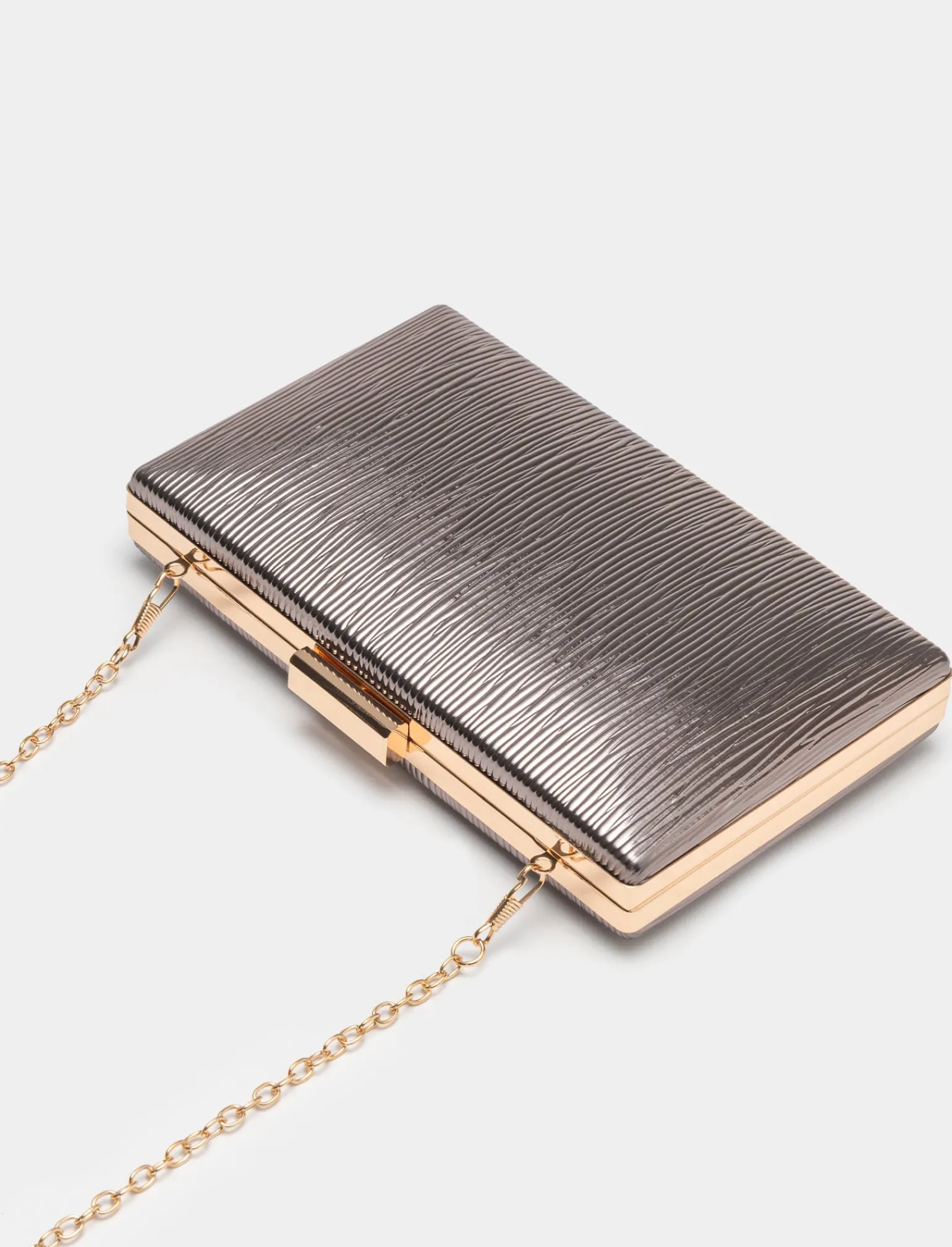 Donna Piazza Italia Donna | Borse E Zaini<Borsa da donna clutch in pvc effetto plissè con tracolla a catena - Rame