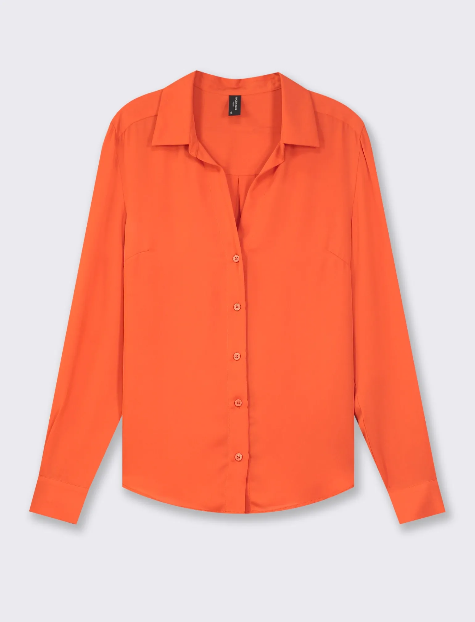 Donna Piazza Italia Donna | Camicie E Casacche<Camicia basic vestibilità regual in tessuto georgette e scollo a V - Arancio