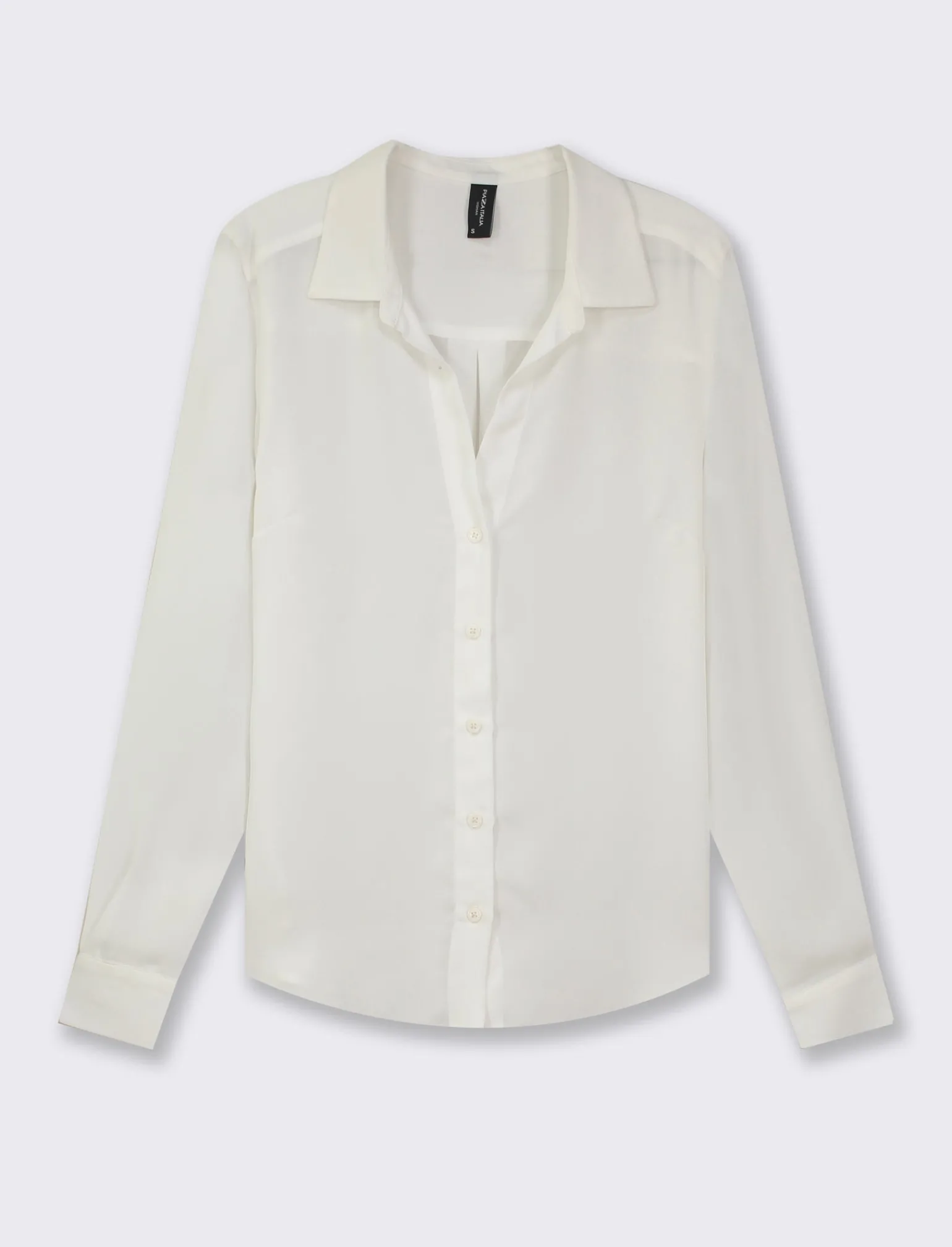 Donna Piazza Italia Donna | Camicie E Casacche<Camicia basic vestibilità regual in tessuto georgette e scollo a V - latte