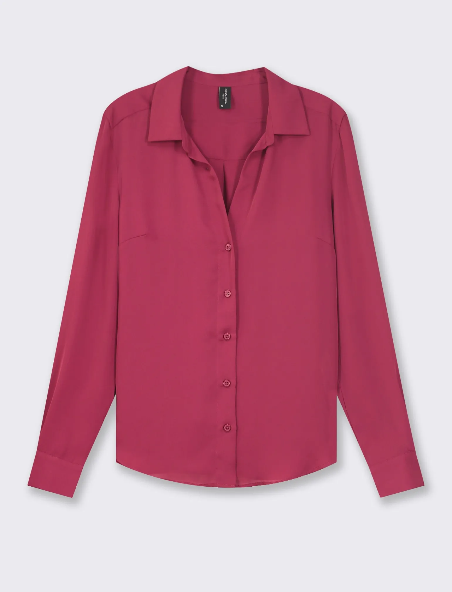 Donna Piazza Italia Donna | Camicie E Casacche<Camicia basic vestibilità regual in tessuto georgette e scollo a V - india