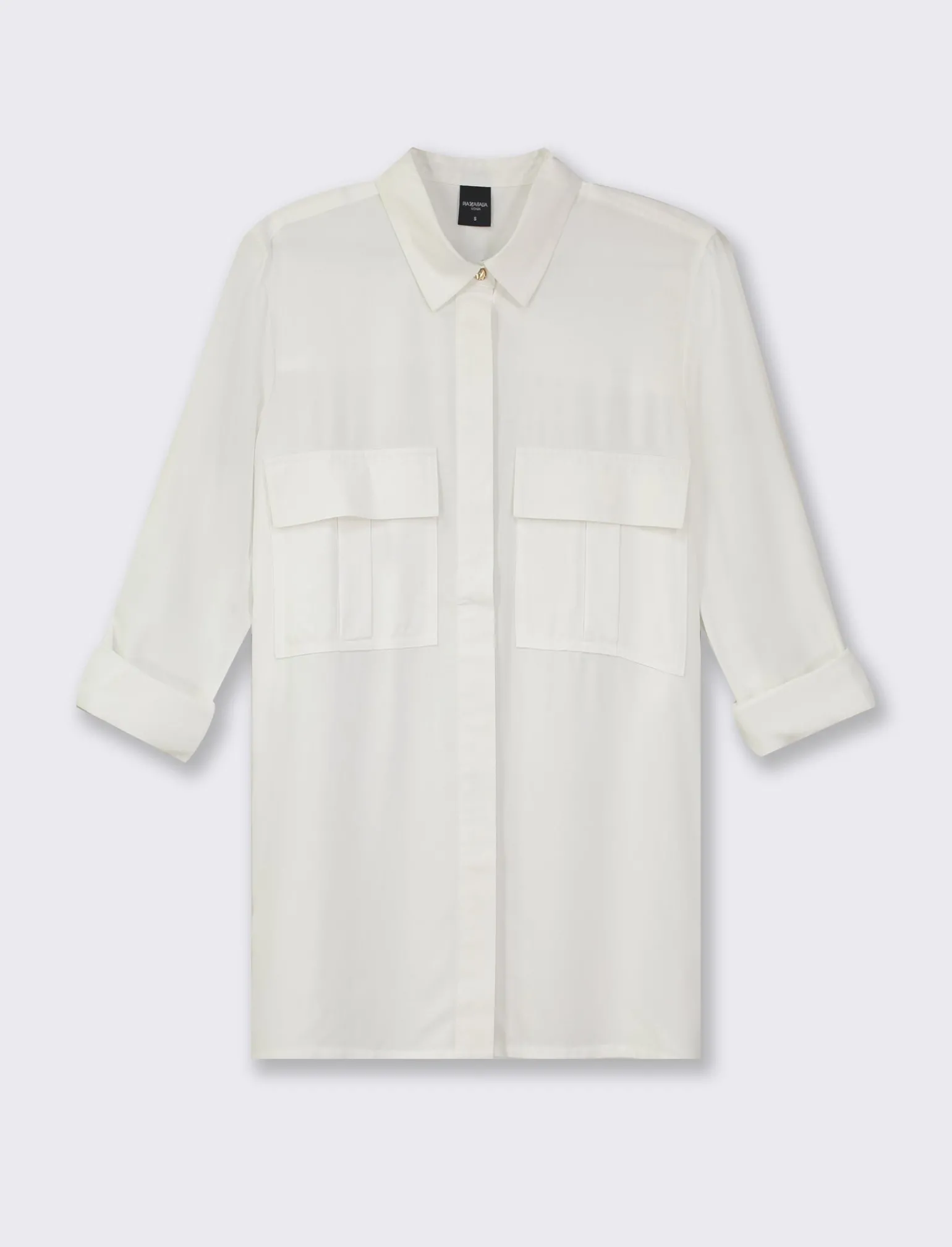 Donna Piazza Italia Donna | Camicie E Casacche<Camicia basica con tasconi applicati e aletta su manica e spalle vestibilità regular - latte