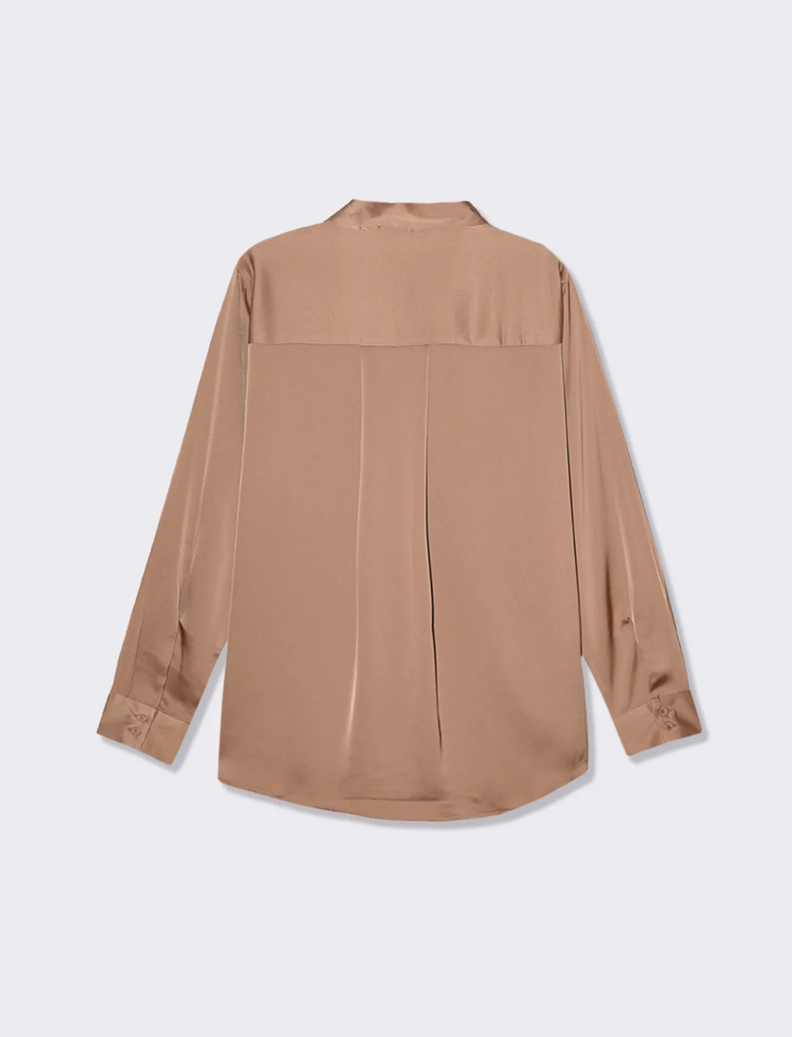 Donna Piazza Italia Camicie E Casacche<Camicia basica regular con bottoni ricoperti in tessuto - castoro