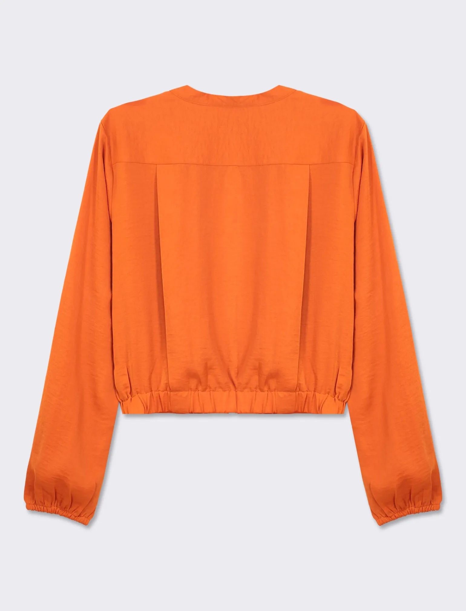 Donna Piazza Italia Donna | Camicie E Casacche<Camicia cropped manica lunga e con pieghe sul fondo effetto sblusato - Arancio