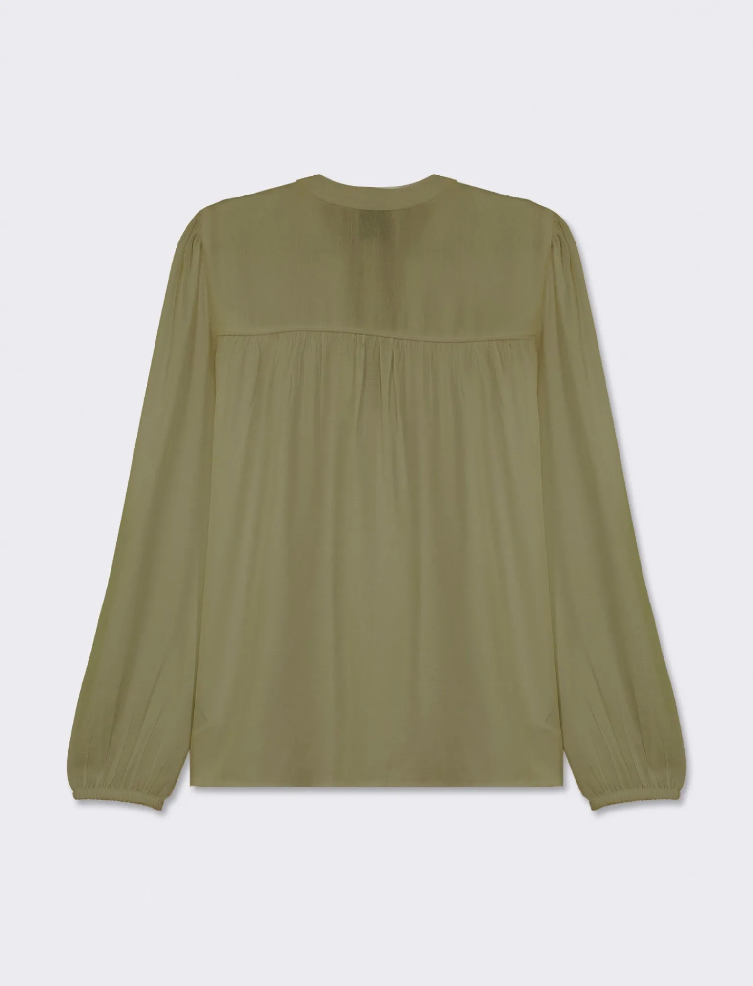 Donna Piazza Italia Camicie E Casacche<Camicia fluida con collo alla coreana e maniche ampie e applicazione nerve con arriccio - Kaky 1