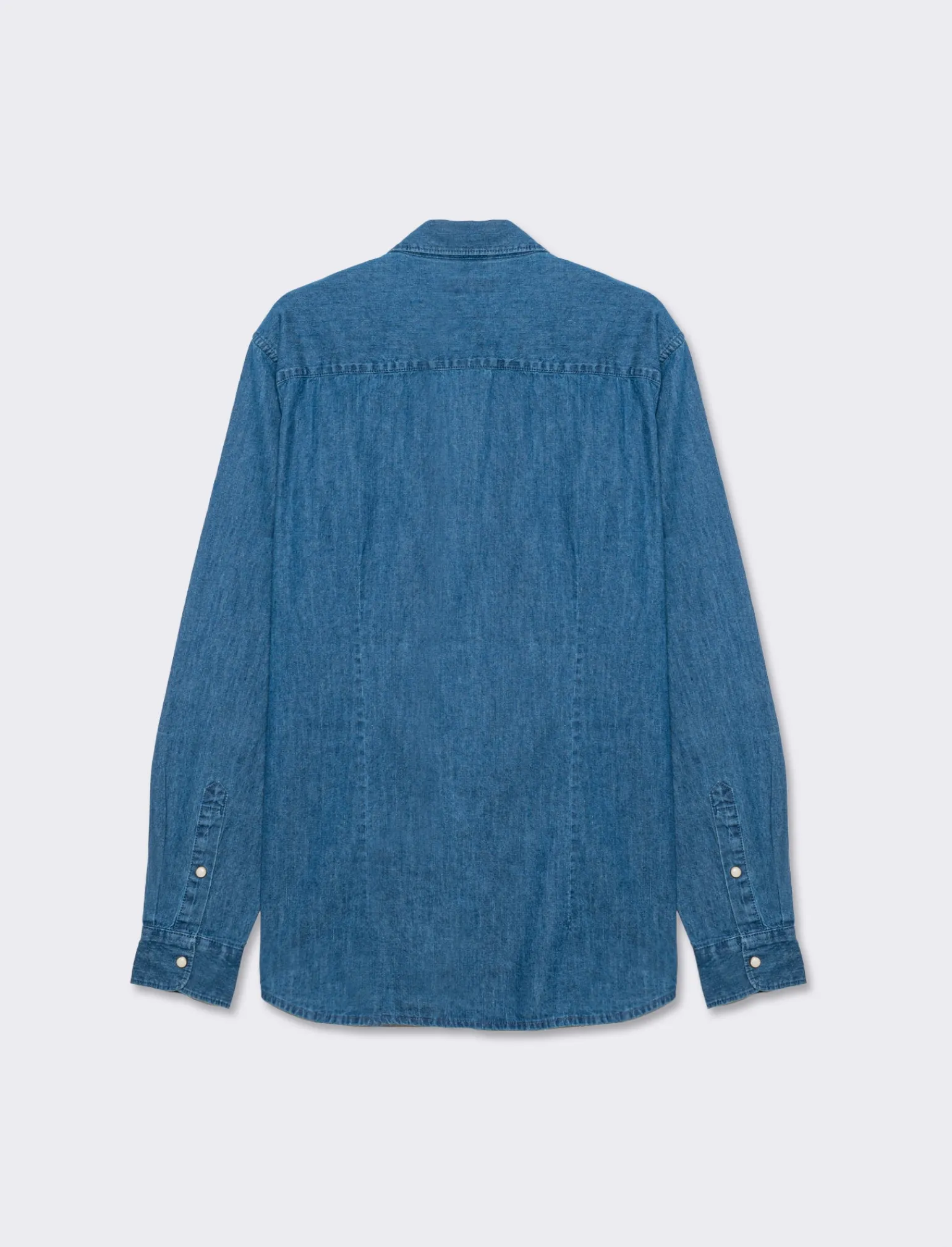Uomo Piazza Italia Uomo | Camicie<Camicia in denim regular fit colletto arevers e maniche lunghe - Denim
