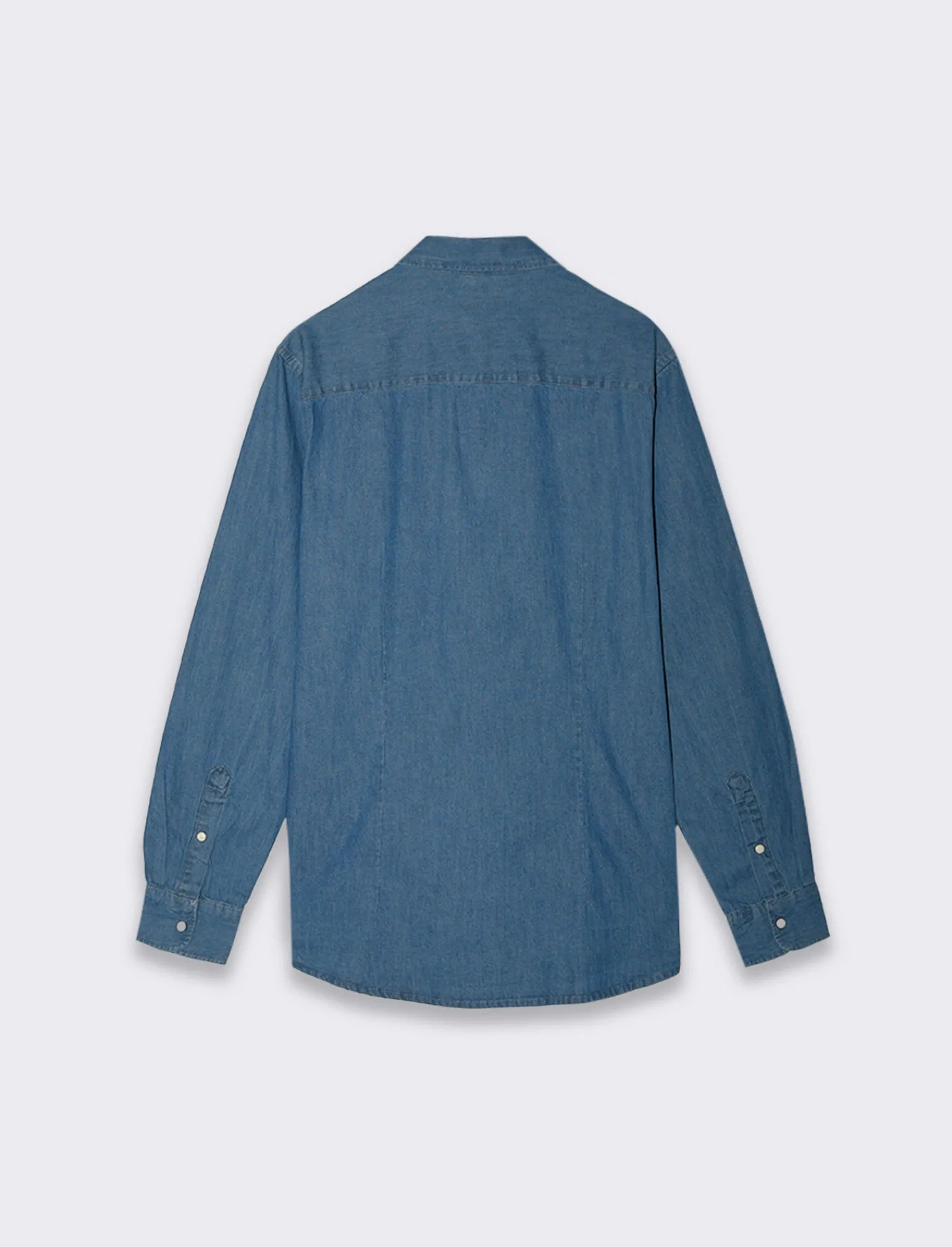 Uomo Piazza Italia Uomo | Camicie<Camicia in denim regular fit colletto arevers e maniche lunghe - Denim