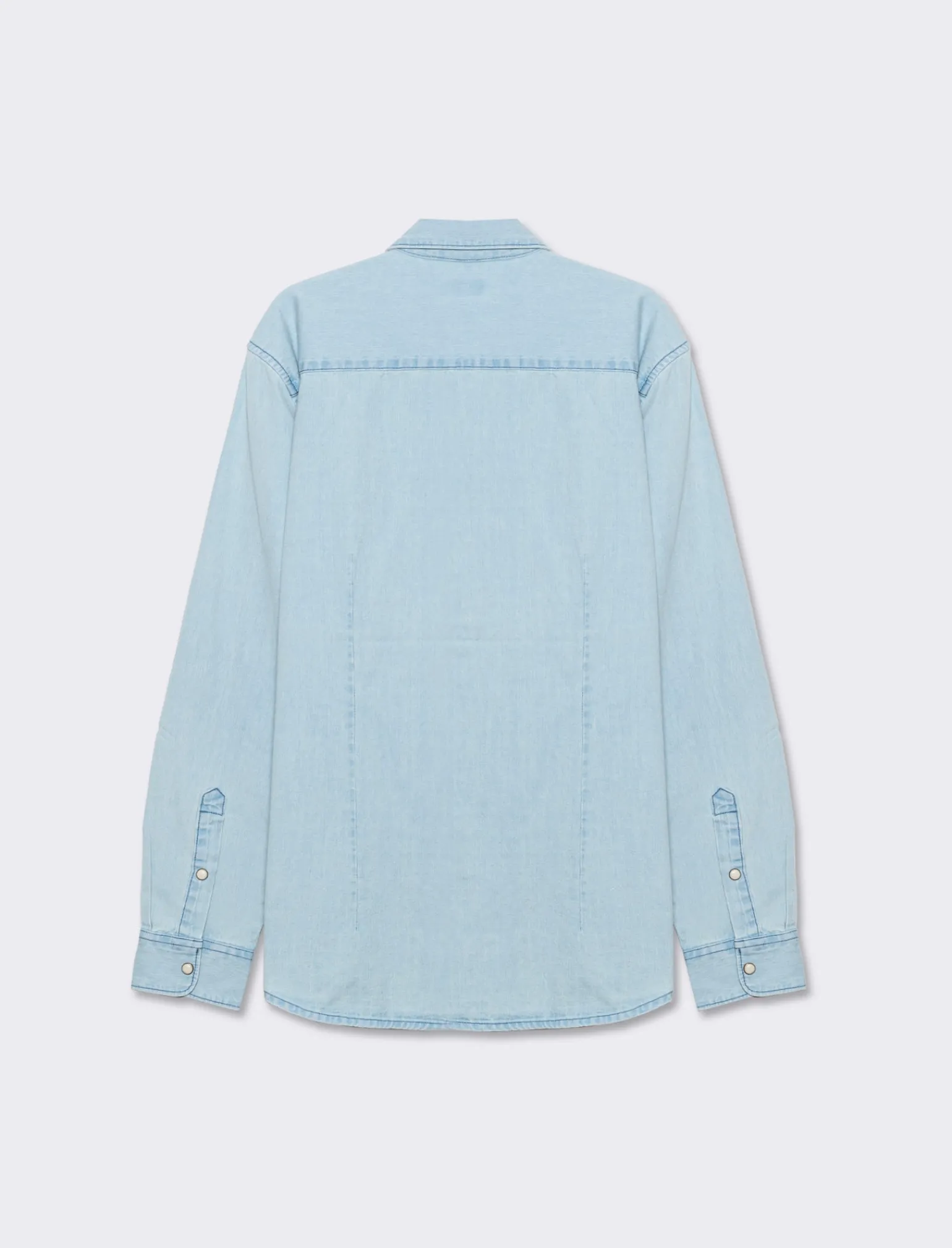 Uomo Piazza Italia Uomo | Camicie<Camicia in denim regular fit colletto arevers e maniche lunghe - Denim chiaro