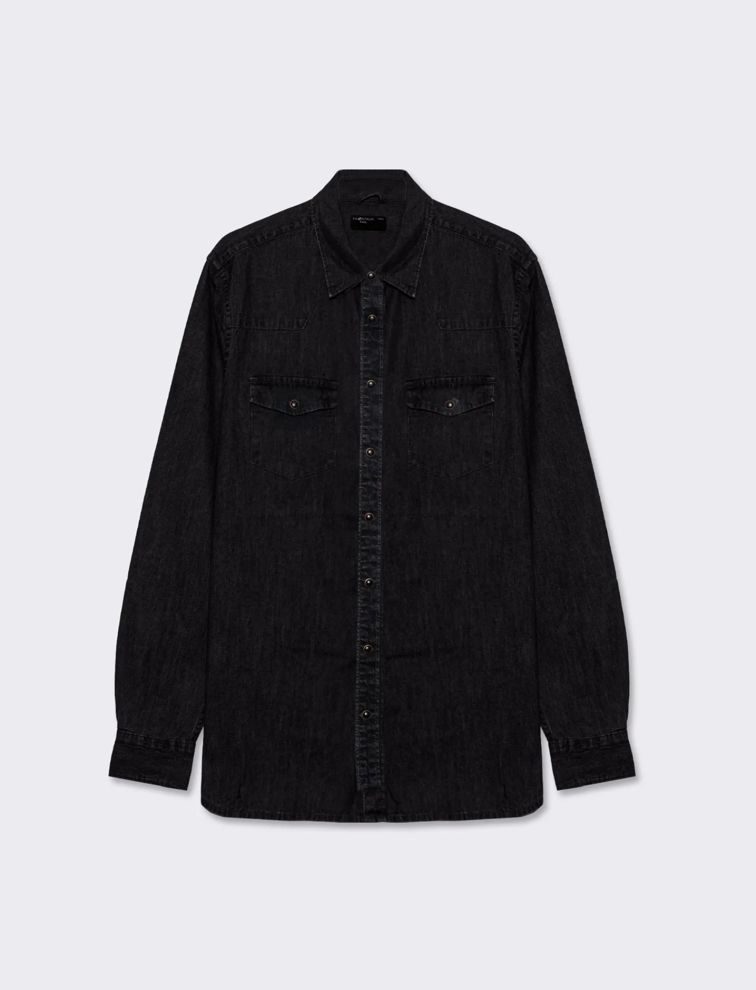Uomo Piazza Italia Uomo | Camicie<Camicia in denim regular fit colletto arevers e maniche lunghe -