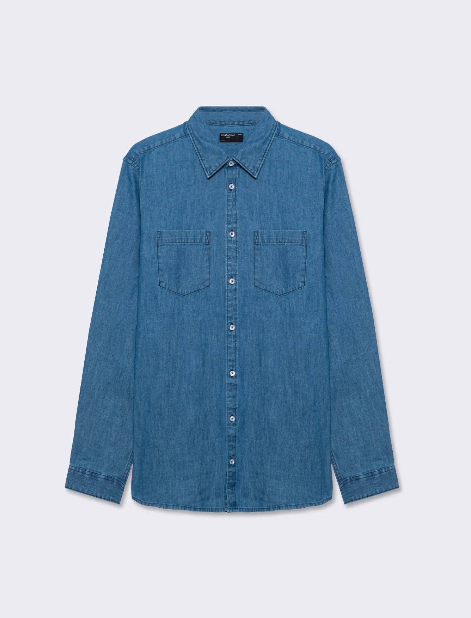 Uomo Piazza Italia Uomo | Camicie<Camicia in denim regular fit colletto revers a maniche lunghe - Denim