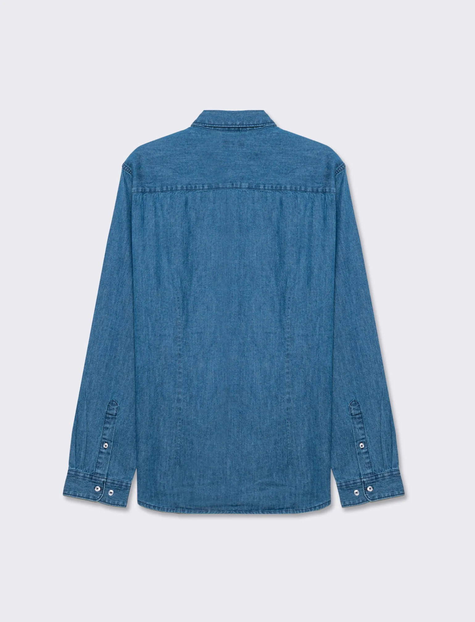 Uomo Piazza Italia Uomo | Camicie<Camicia in denim regular fit colletto revers a maniche lunghe - Denim