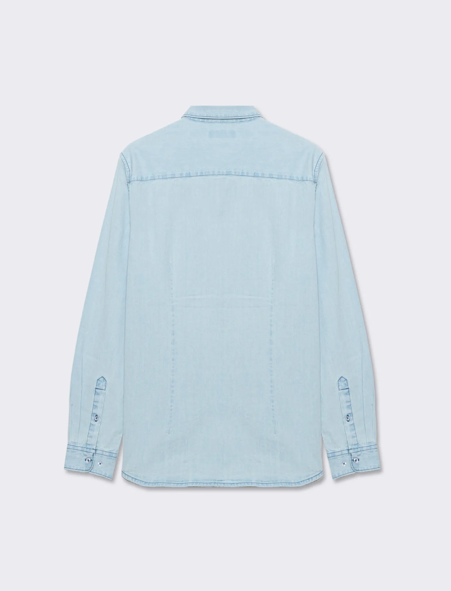 Uomo Piazza Italia Uomo | Camicie<Camicia in denim regular fit colletto revers a maniche lunghe - Denim chiaro