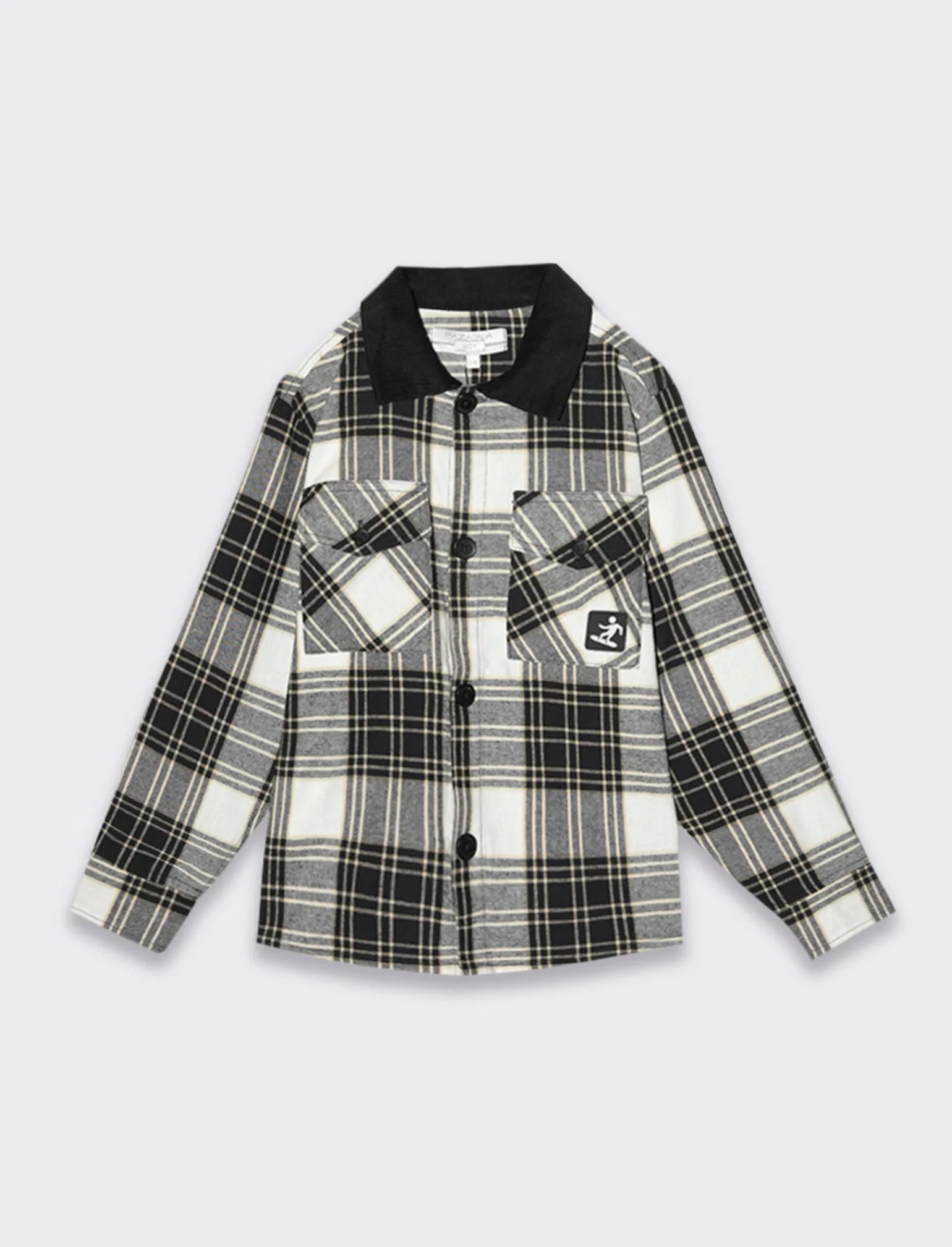 Bambino Piazza Italia Bambino | Camicie<Camicia in flanella a quadri con tasche frontali a colletto in contrasto - Fantasia