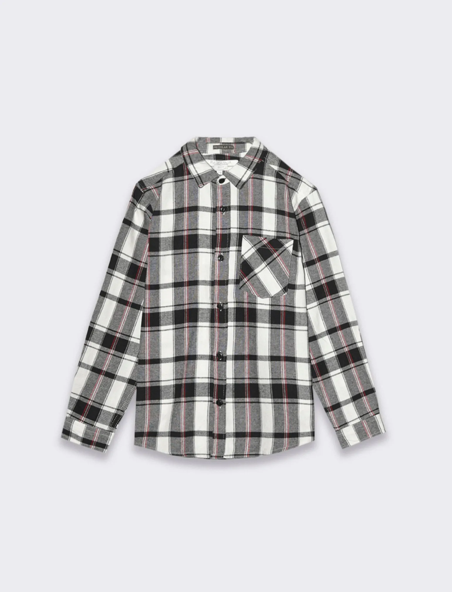Bambino Piazza Italia Bambino | Camicie<Camicia in flanella fantasia madras con tasca frontale - panna