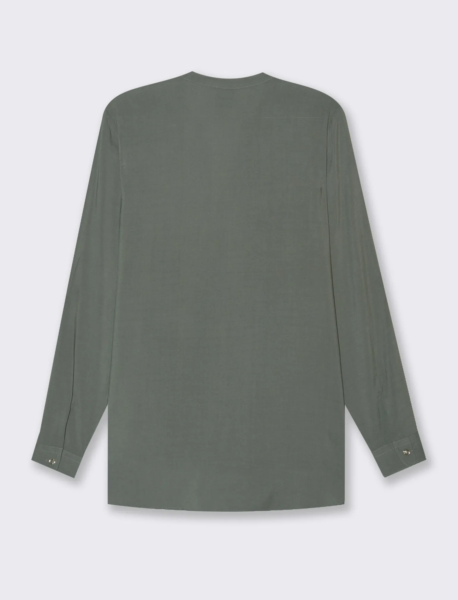 Donna Piazza Italia Camicie E Casacche<Camicia in viscosa manica lunga risvoltabile tramite alette - foresta