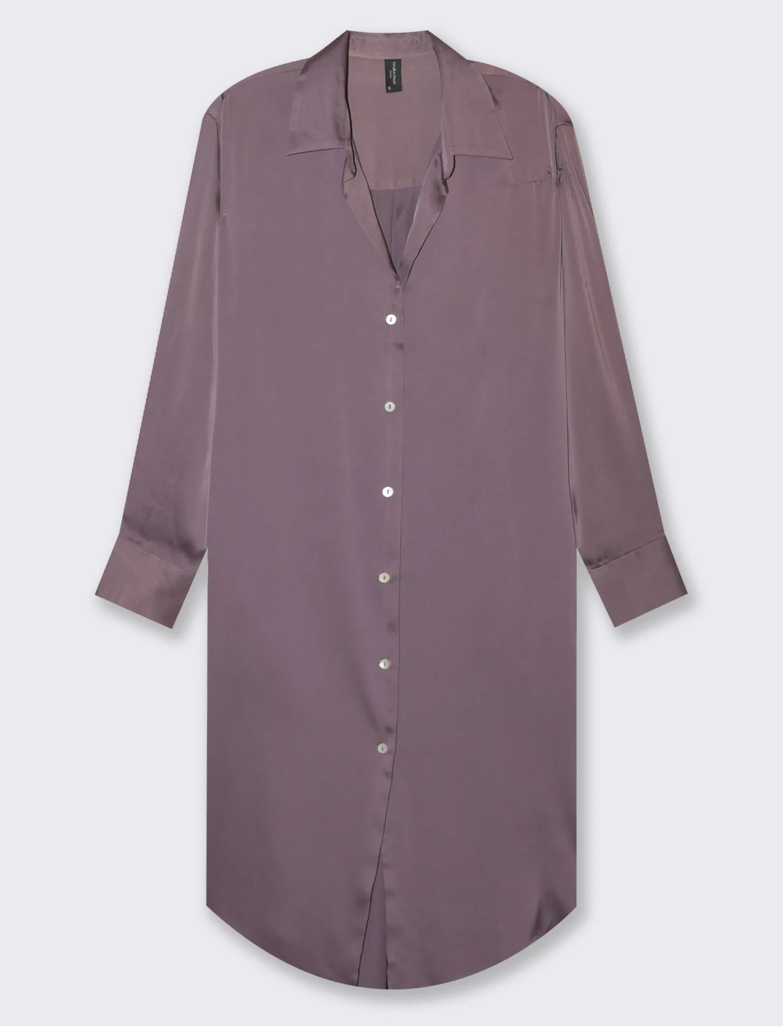 Donna Piazza Italia Donna | Camicie E Casacche<Camicia lunga in tessuto di raso morbido sulla spalla - malva
