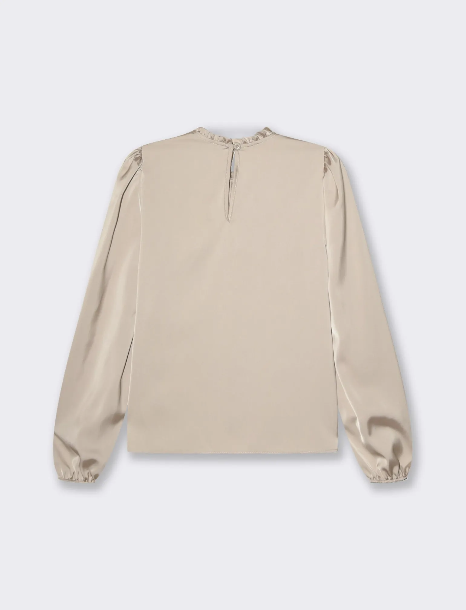 Donna Piazza Italia Donna | Camicie E Casacche<Camicia manica lunga a girocollo con rouches e apertura a goccia -