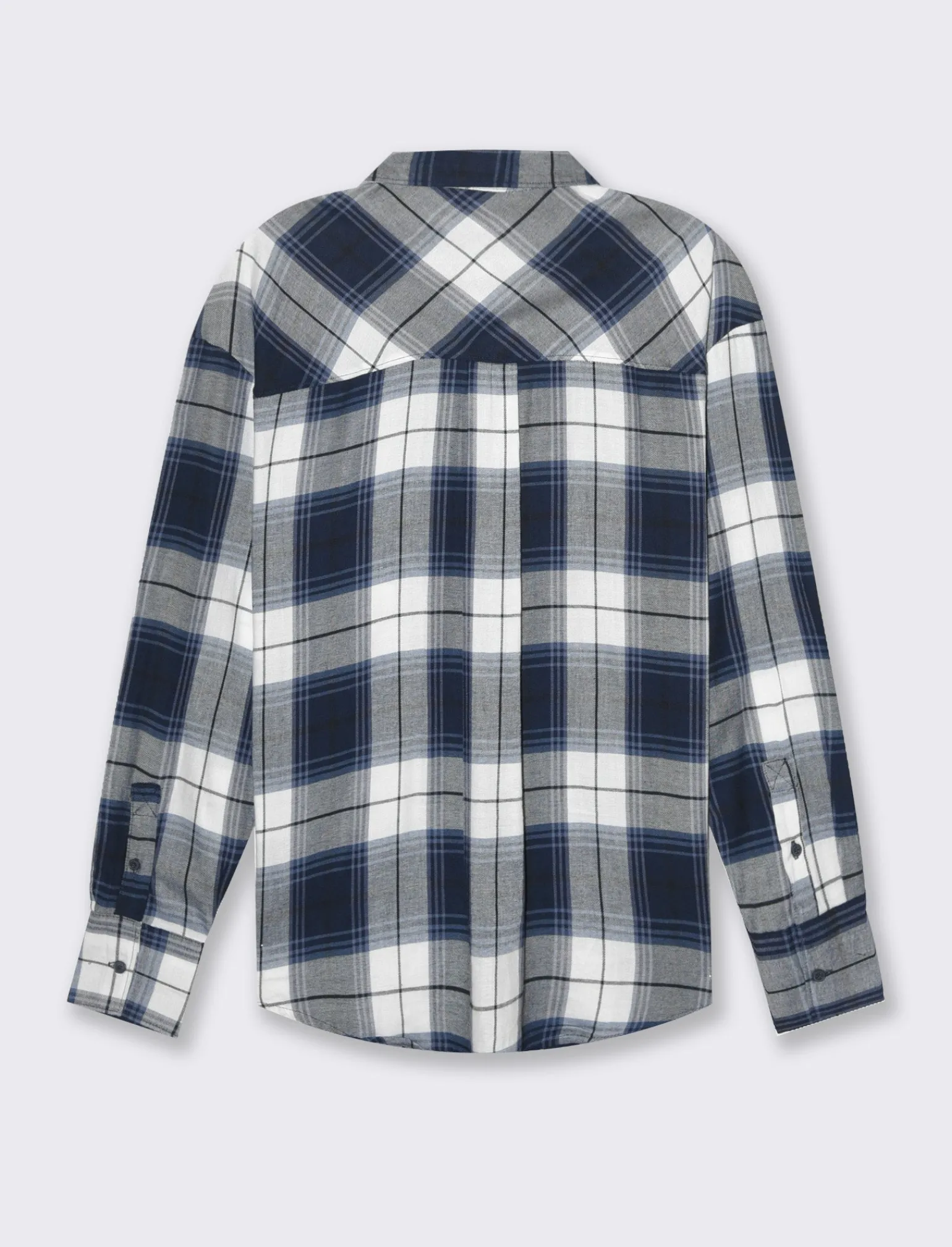 Donna Piazza Italia Donna | Camicie E Casacche<Camicia manica lunga a quadri con tasca a toppa - var 1