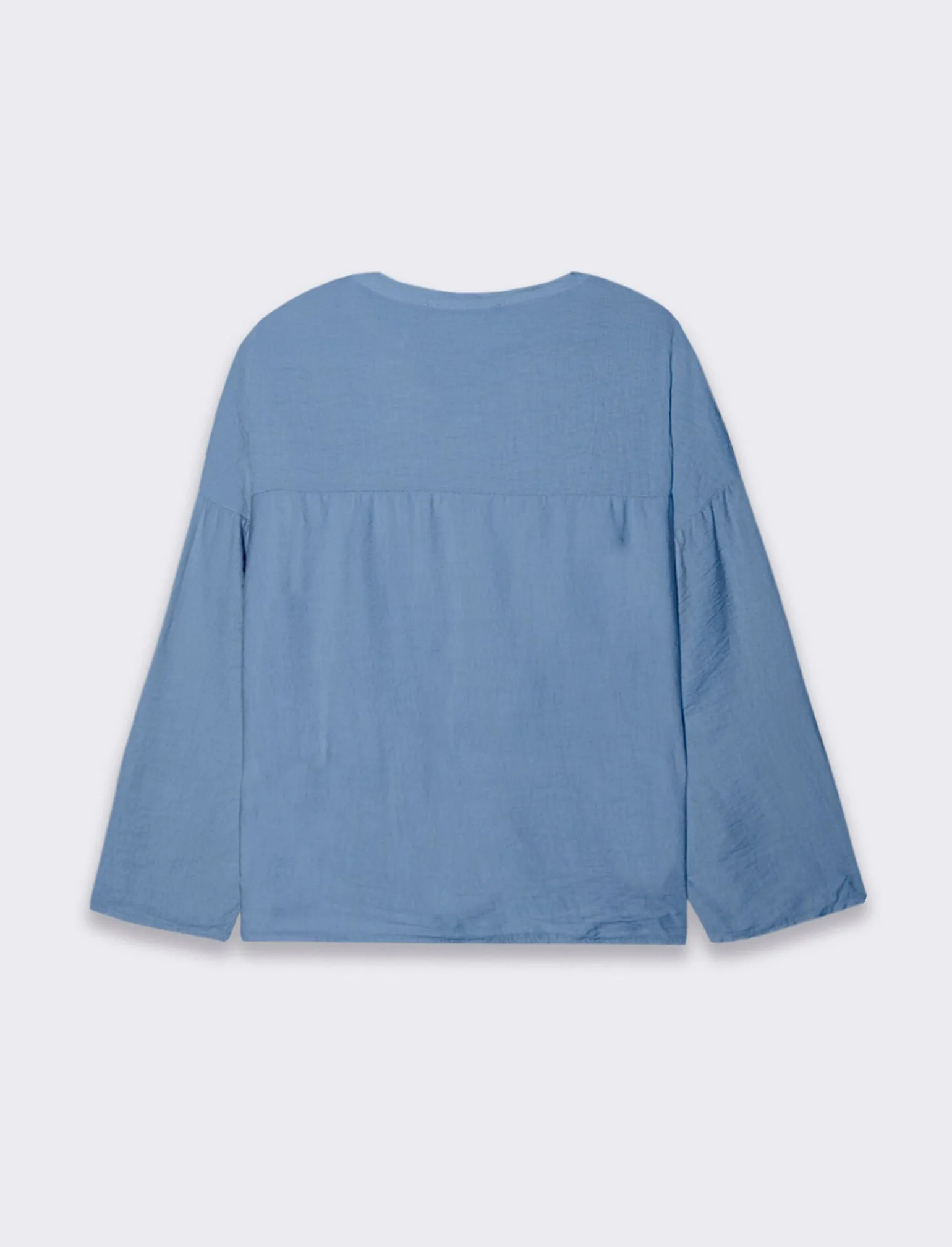 Donna Piazza Italia Camicie E Casacche<Camicia manica lunga con nodo e colletto alla coreana - Denim