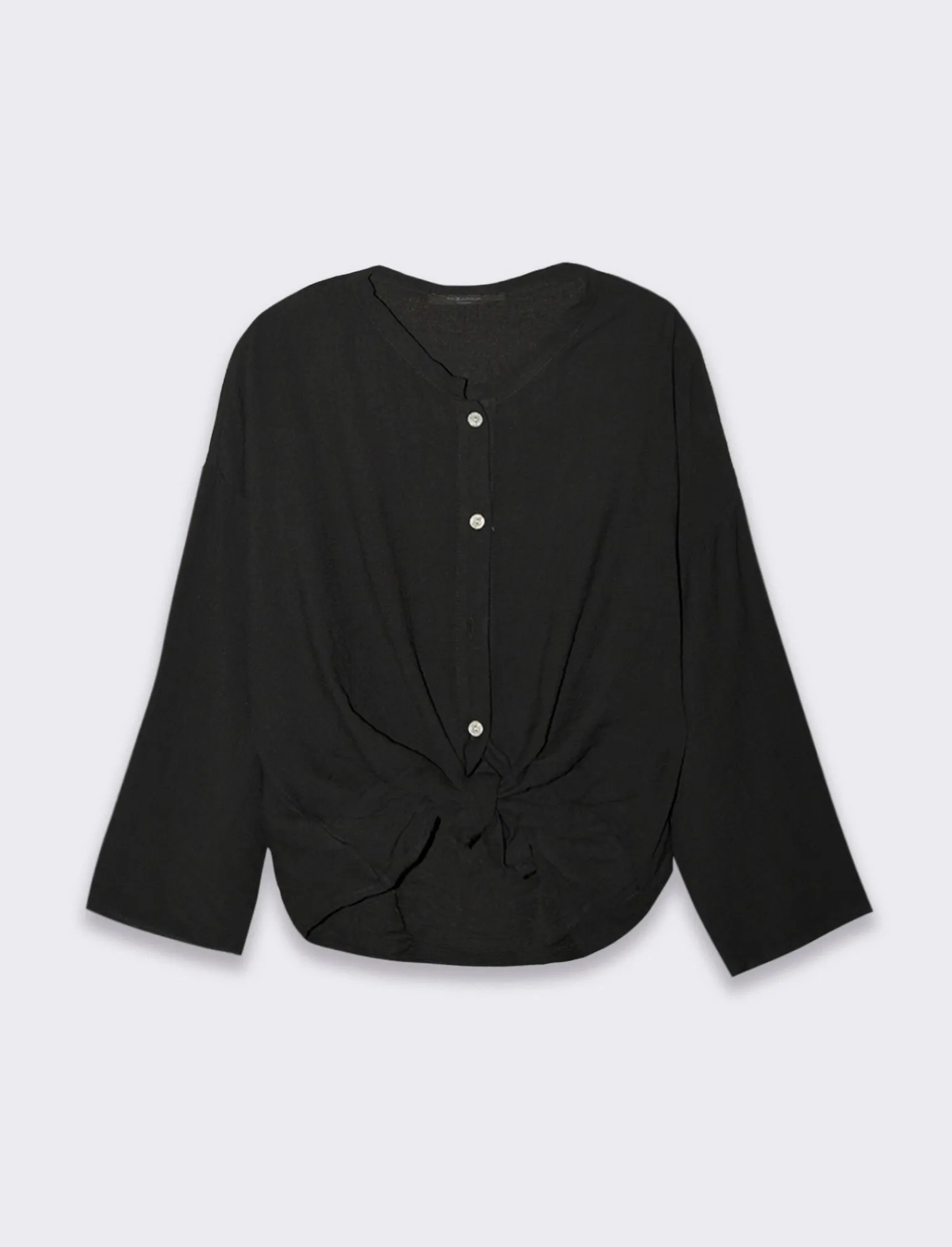 Donna Piazza Italia Camicie E Casacche<Camicia manica lunga con nodo e colletto alla coreana -