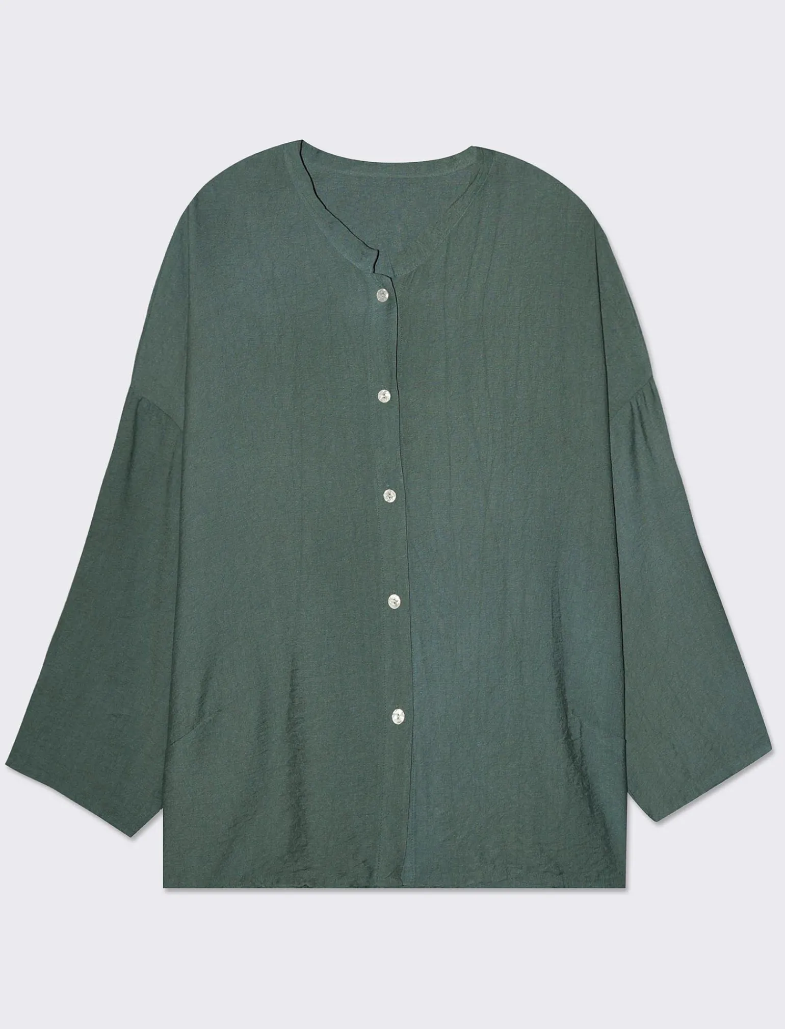 Donna Piazza Italia Camicie E Casacche<Camicia manica lunga con nodo e colletto alla coreana - salvia