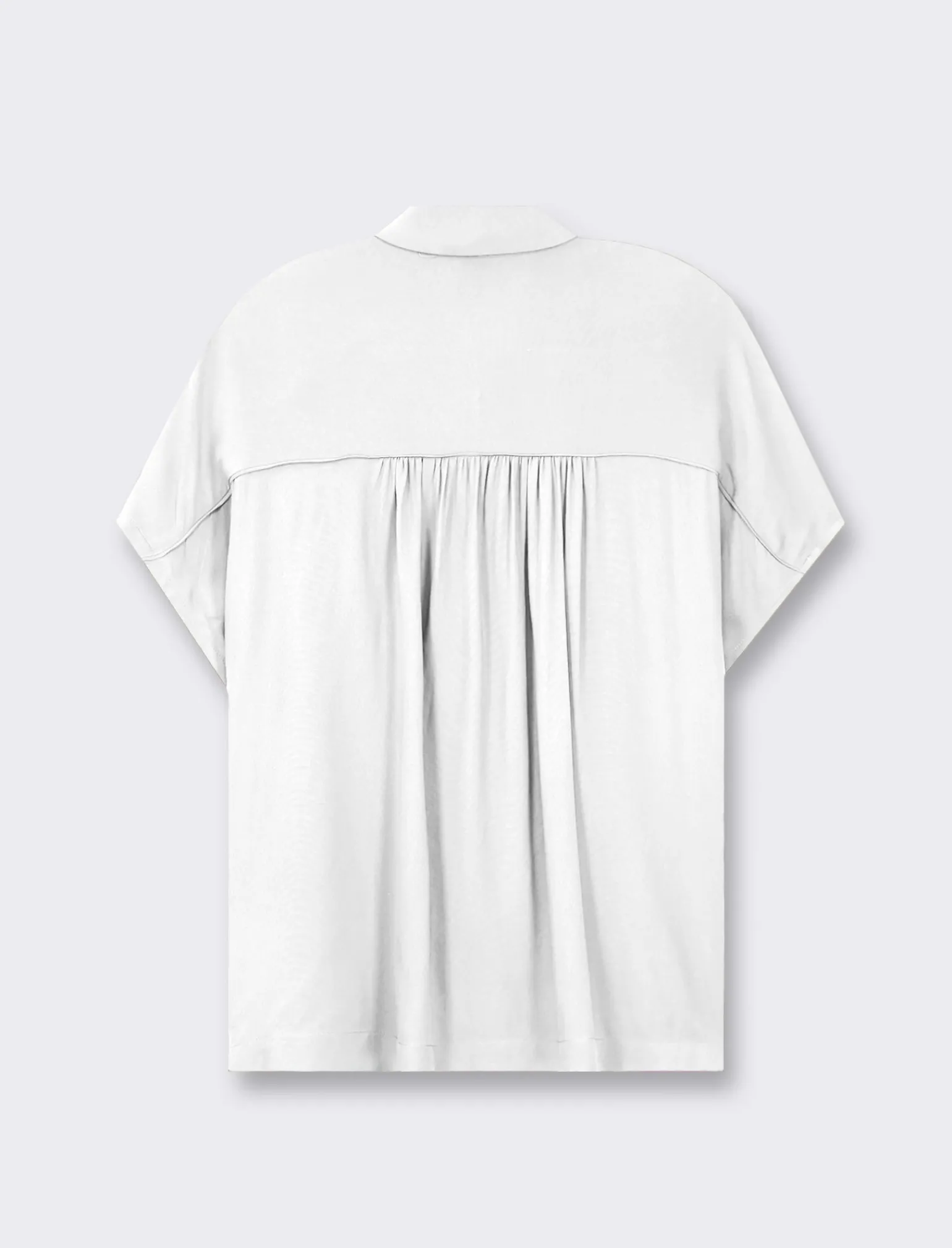 Donna Piazza Italia Camicie E Casacche<Camicia mezza manica con abbottonatura sul davanti e arriccio su spalla - latte