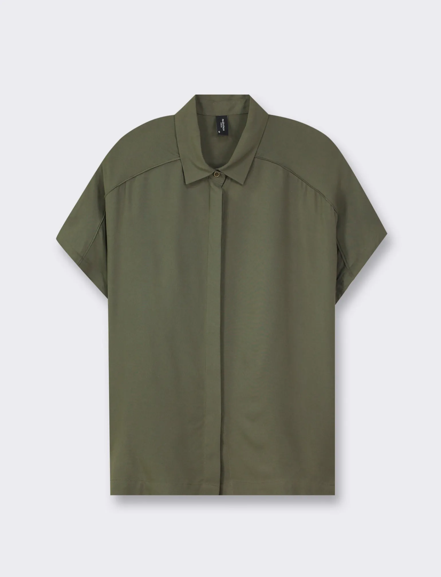 Donna Piazza Italia Camicie E Casacche<Camicia mezza manica con abbottonatura sul davanti e arriccio su spalla - Ve.milit.