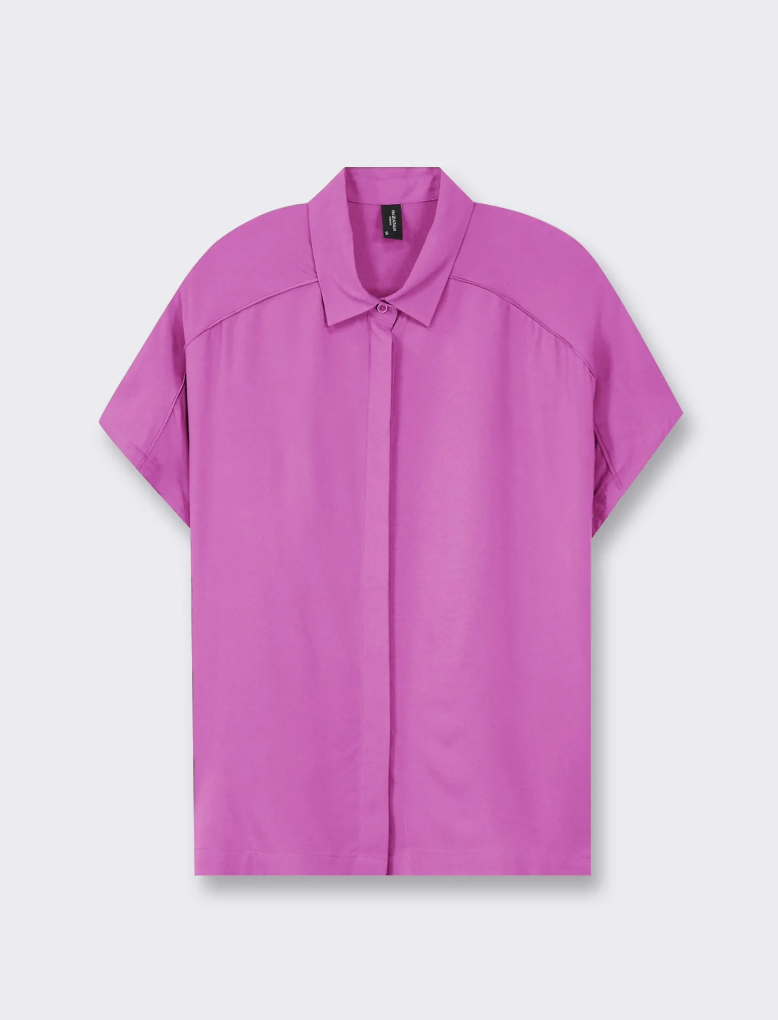 Donna Piazza Italia Camicie E Casacche<Camicia mezza manica con abbottonatura sul davanti e arriccio su spalla -