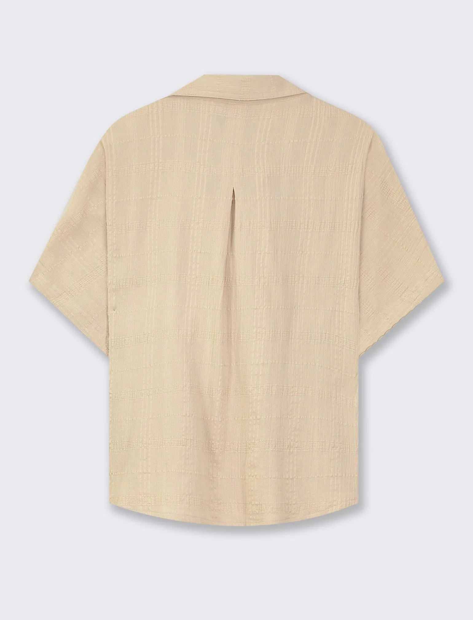 Donna Piazza Italia Camicie E Casacche<Camicia mezza manica in cotone con tasca applicata - Beige corda