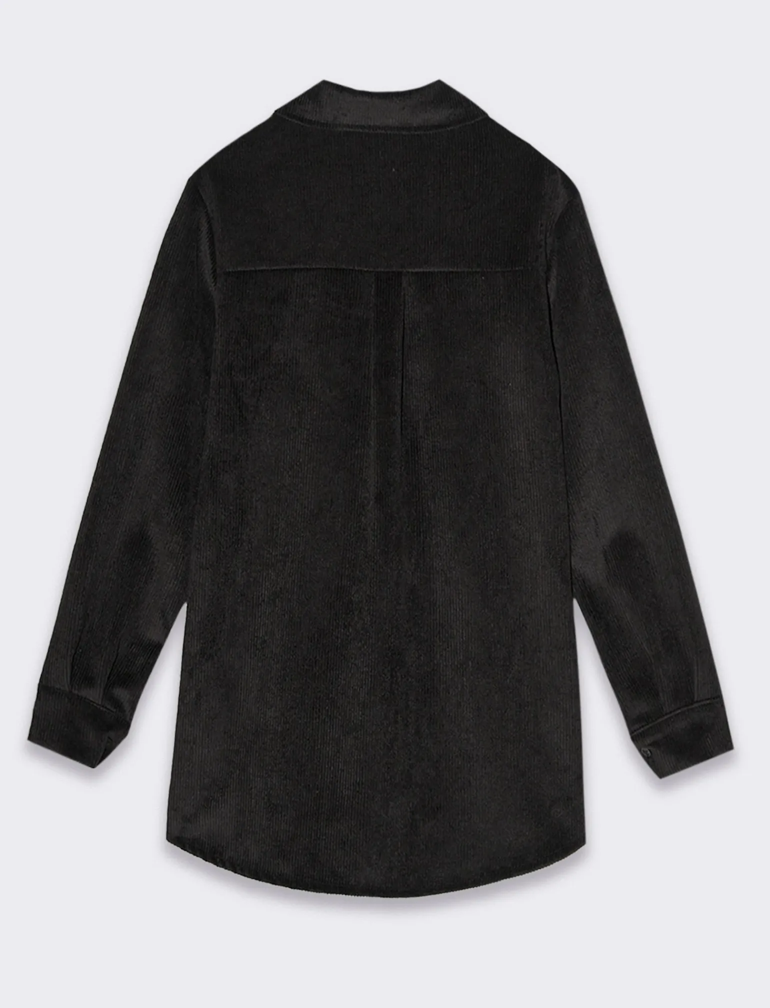 Donna Piazza Italia Donna | Camicie E Casacche<Camicia mnica lunga a coste con tessuto effetto velluto -