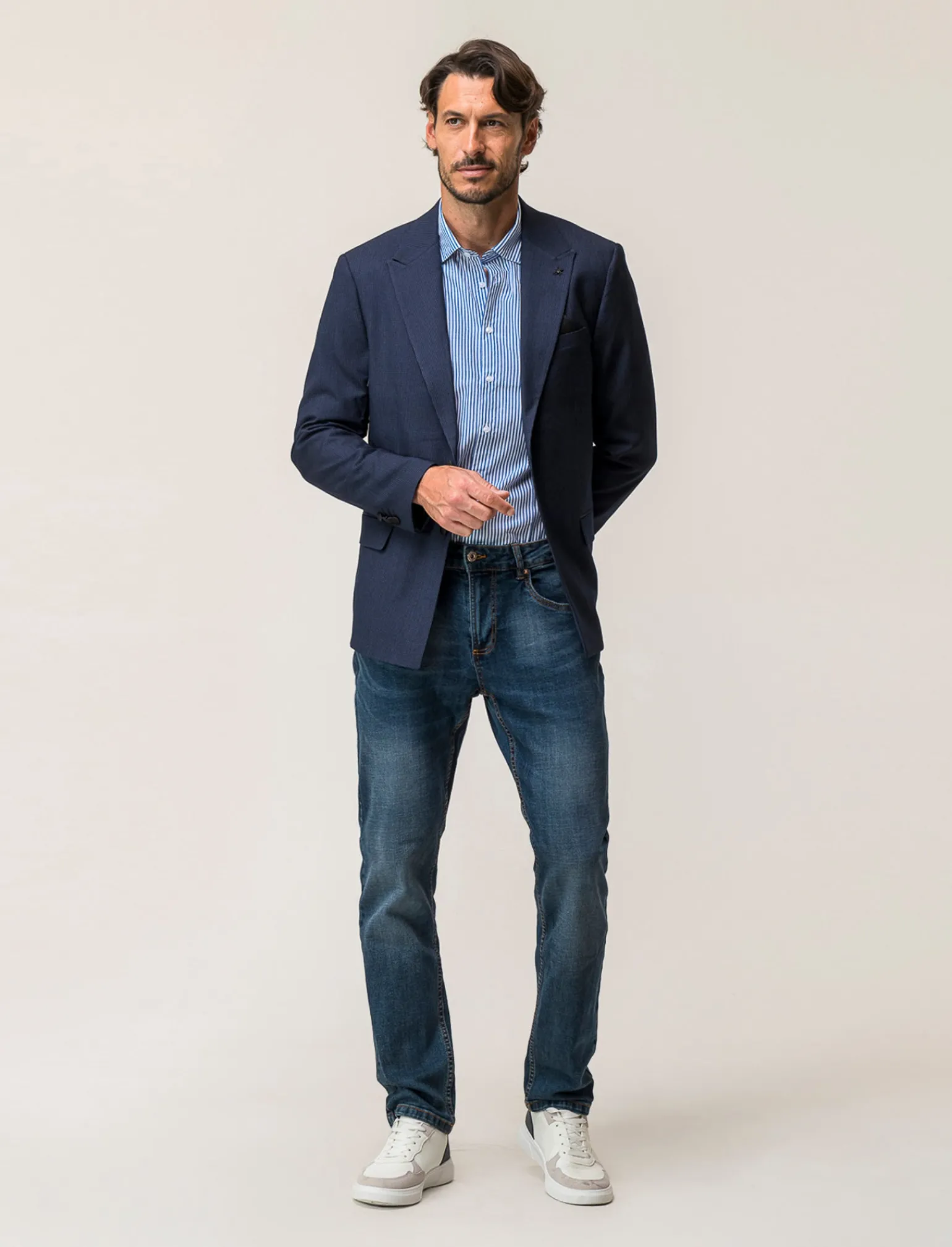 Uomo Piazza Italia Camicie<Camicia regular fit in tessuto di misto cotone easy iron con collo francese e maniche lunghe - ette
