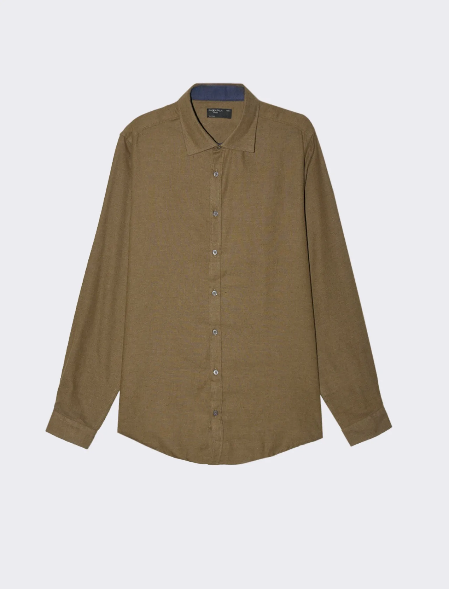 Uomo Piazza Italia Camicie<Camicia regular fit realizzata in tessuto flanella di misto cotone - kaki