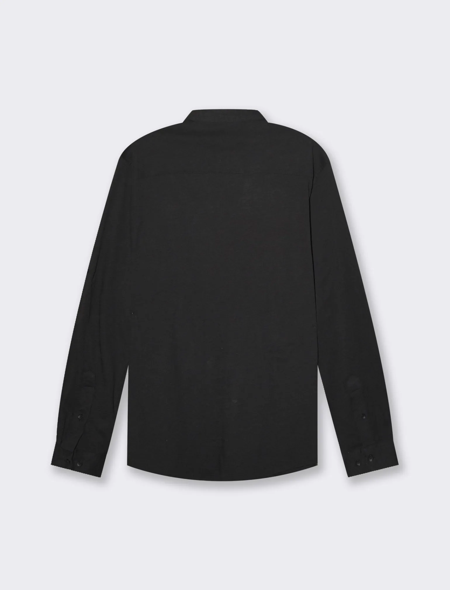Uomo Piazza Italia Camicie<Camicia regular fit realizzata in tessuto jersey slub in puro cotone con collo coreano e maniche lun -