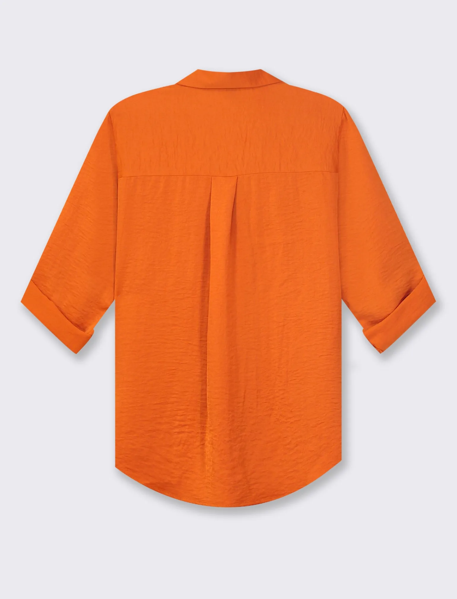 Donna Piazza Italia Donna | Camicie E Casacche<Camicia scollo a V con manica lunga risvoltabile con alette - Arancio