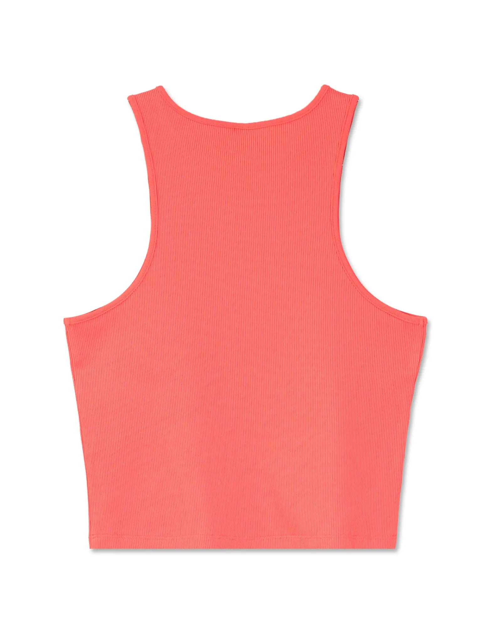 Donna Piazza Italia Donna | T-Shirt E Top<Canotta cropped in tessuto elastico a costina doppia vestibilità slim - Corallo