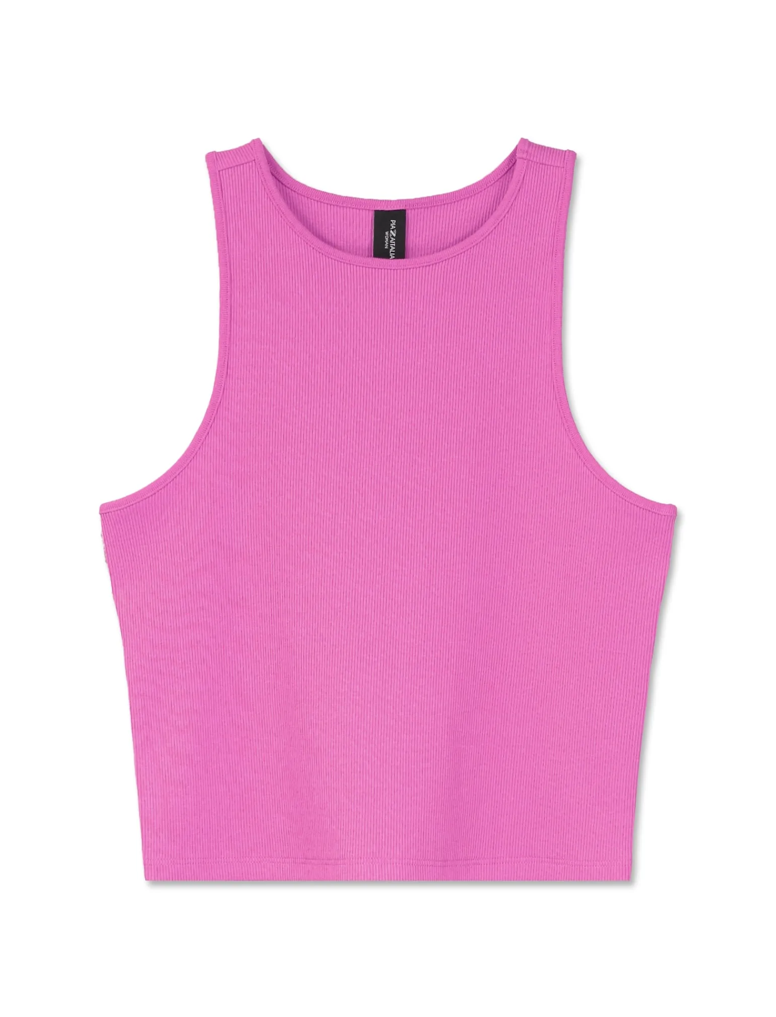 Donna Piazza Italia Donna | T-Shirt E Top<Canotta cropped in tessuto elastico a costina doppia vestibilità slim -