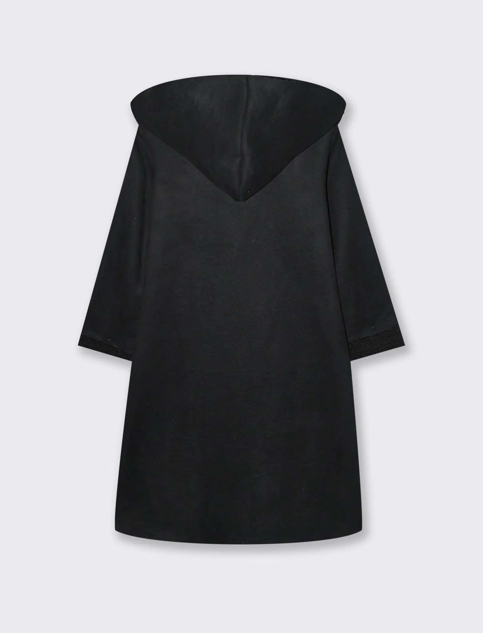 Donna Piazza Italia Giubbini E Cappotti<Capotto con cappuccio in tessuto boucle - Nero