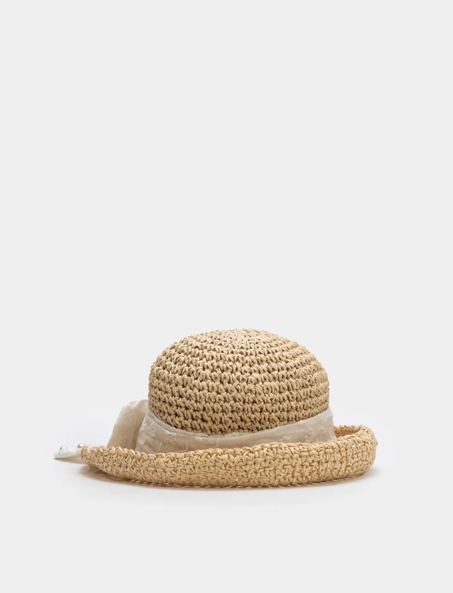 Piazza Italia Bambina<Cappello bambina con fiocco pizzo sangallo -