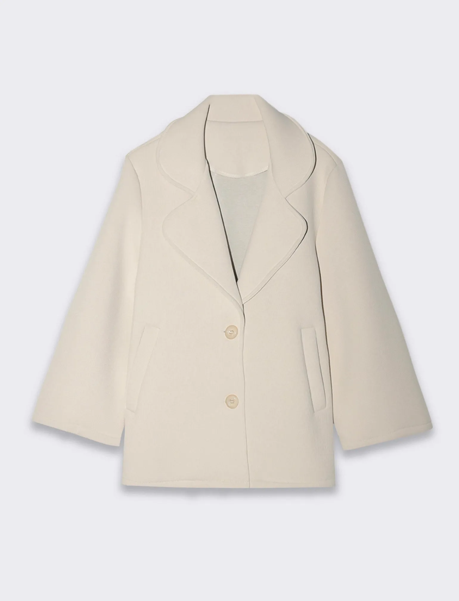 Donna Piazza Italia Giacche E Blazer<Cappottino corto con manica a campana - gesso