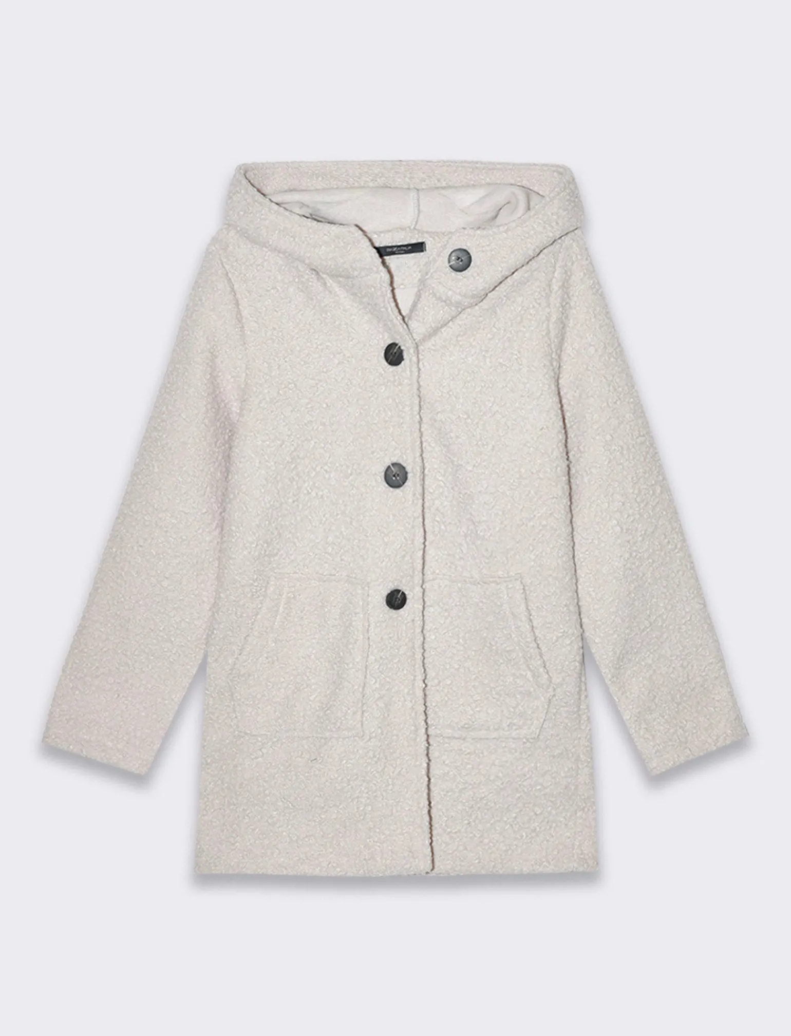 Donna Piazza Italia Giubbini E Cappotti<Cappotto con bottoni in tessuto boucle - Avorio