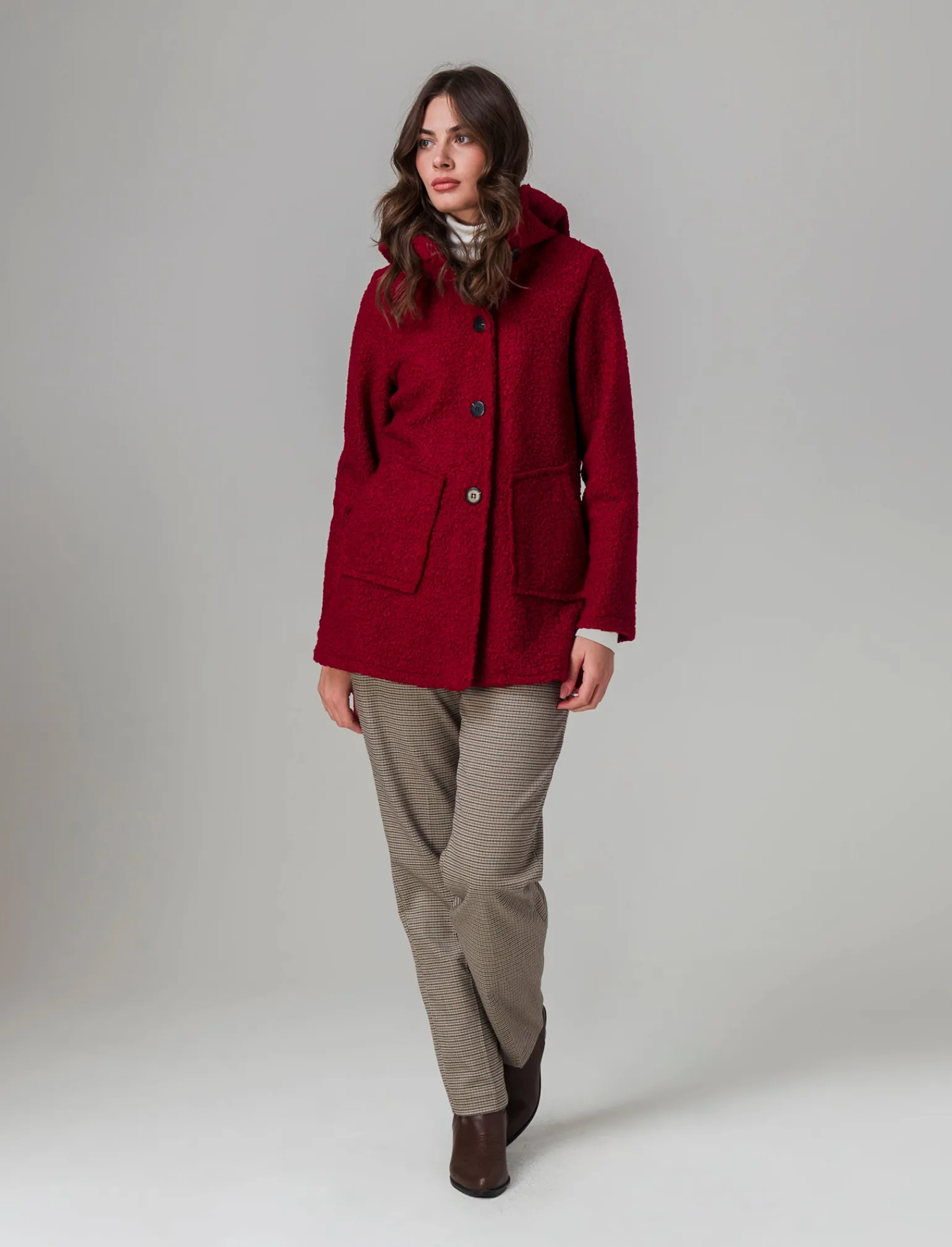 Donna Piazza Italia Giubbini E Cappotti<Cappotto con bottoni in tessuto boucle -