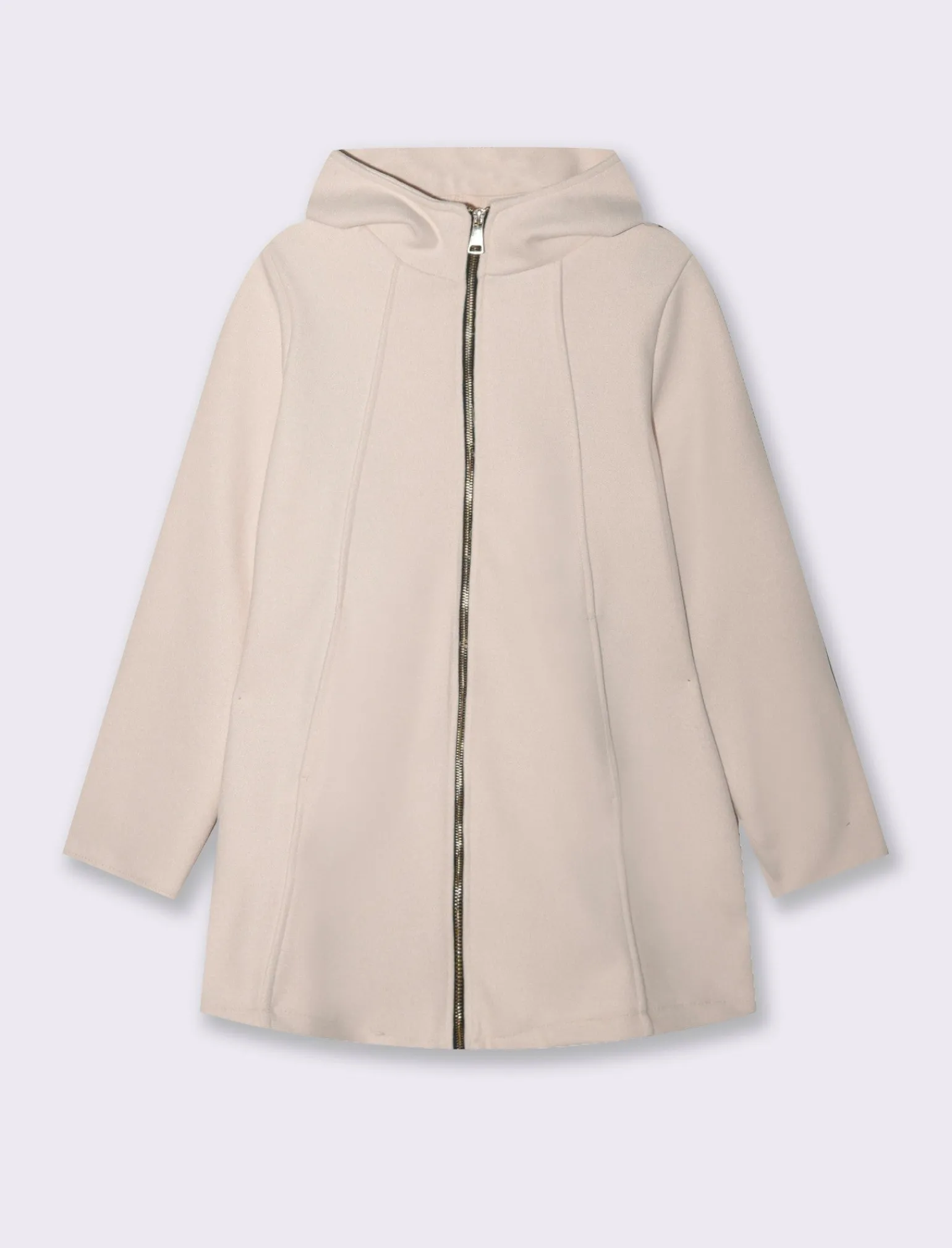 Donna Piazza Italia Giubbini E Cappotti<Cappotto con cappuccio e chiusura con zip - Bianco burro