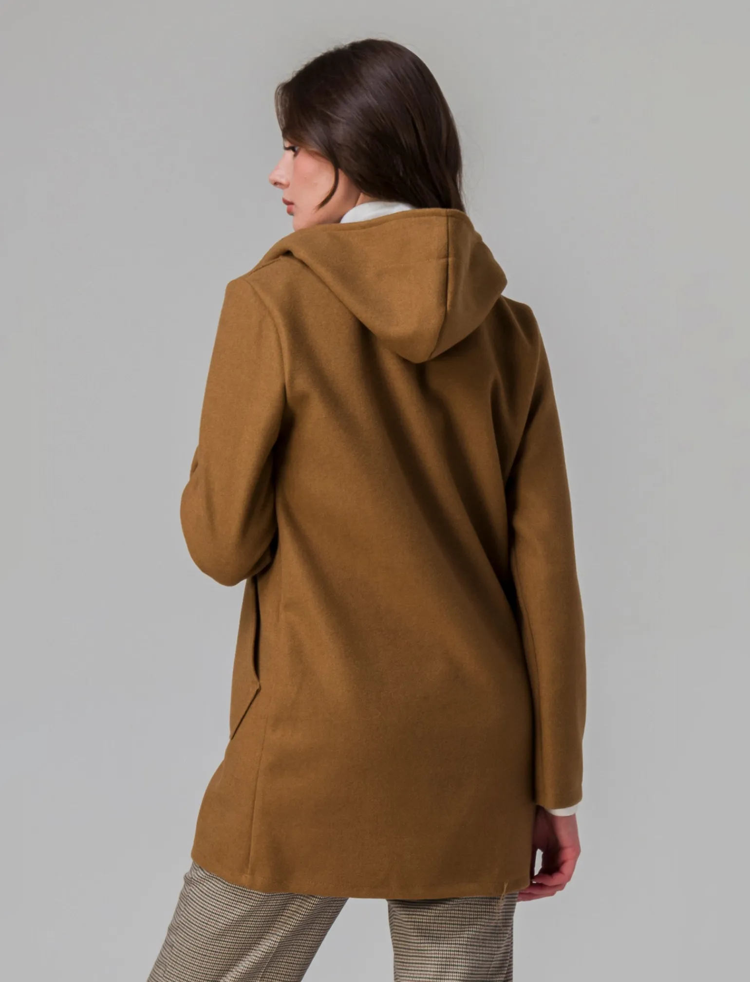 Donna Piazza Italia Giubbini E Cappotti<Cappotto con cappuccio e tasche a taglio - Cammello