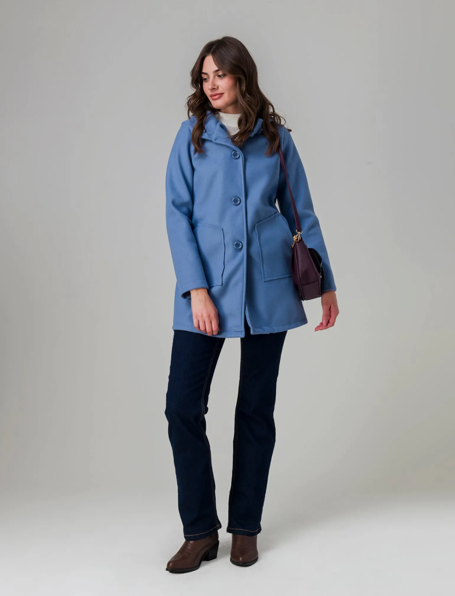 Donna Piazza Italia Giubbini E Cappotti<Cappotto con cappuccio e tasche a taglio - Denim