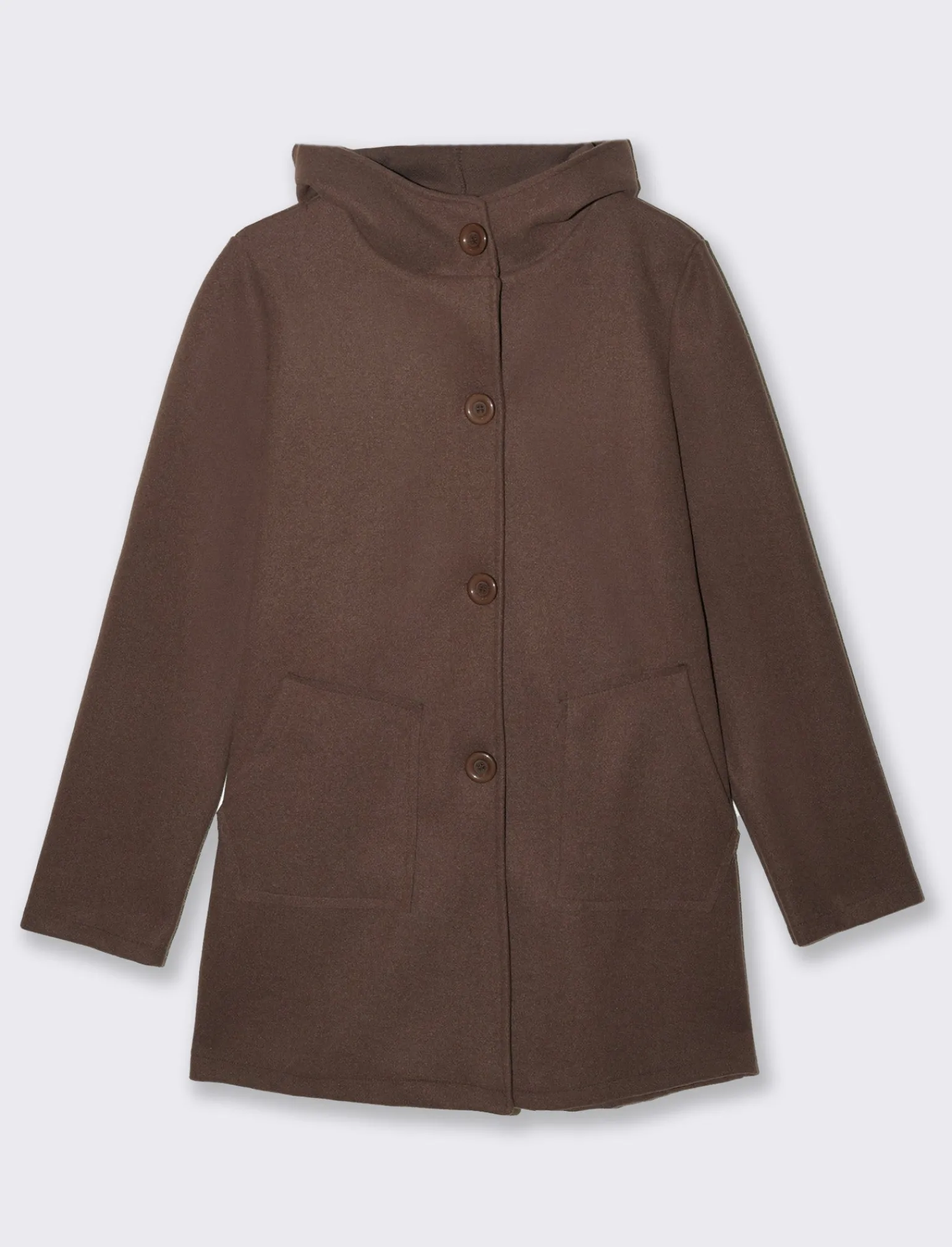 Donna Piazza Italia Giubbini E Cappotti<Cappotto con cappuccio e tasche a taglio - Grigio talpa