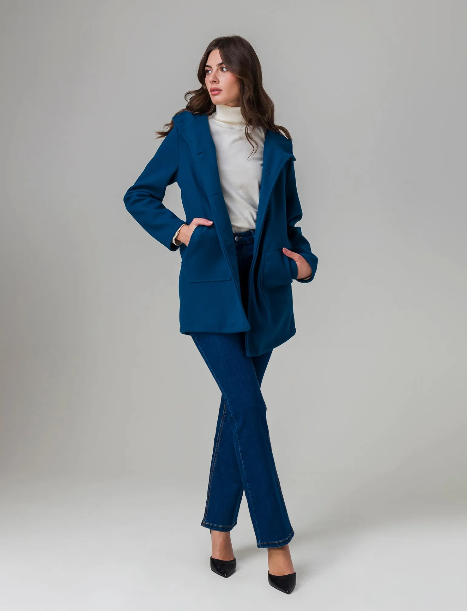Donna Piazza Italia Giubbini E Cappotti<Cappotto con cappuccio e tasche a taglio - Ottanio